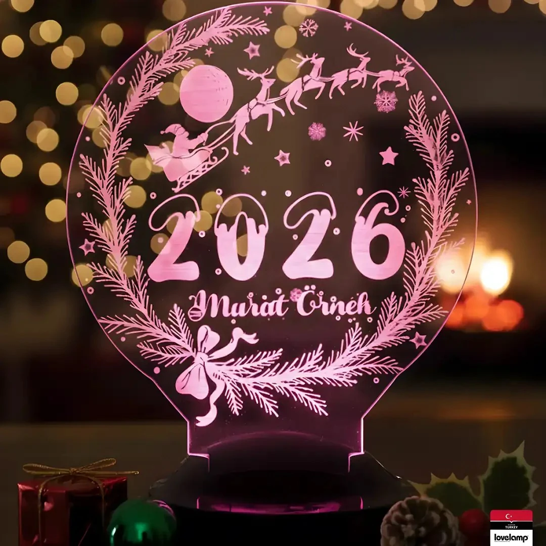 Noel 2026 Yeni Yıl 3D LED Lamba | Özel Yılbaşı Hediyesi - LoveLamp