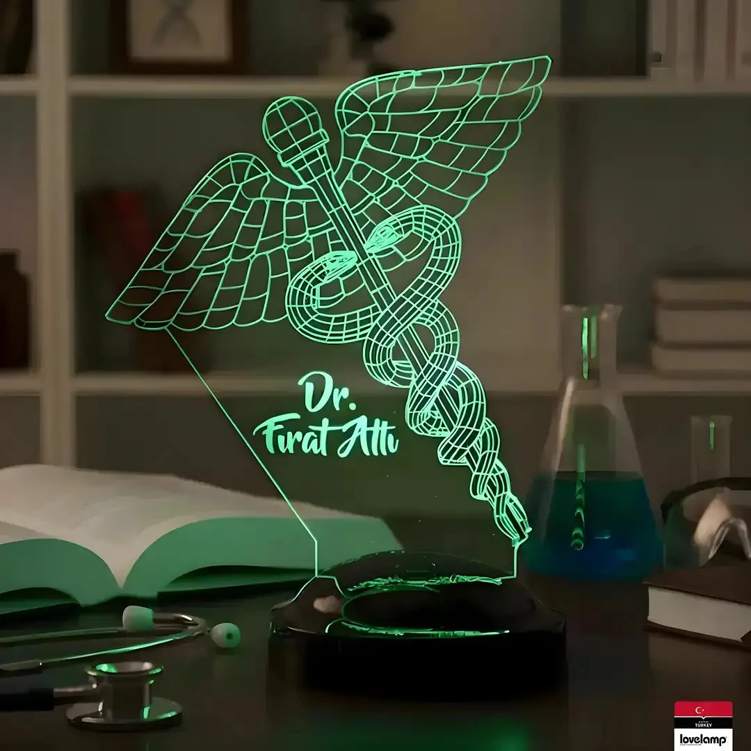 Doktor Temalı 3D LED Lamba | Sağlık Çalışanlarına Özel Hediye - LoveLamp