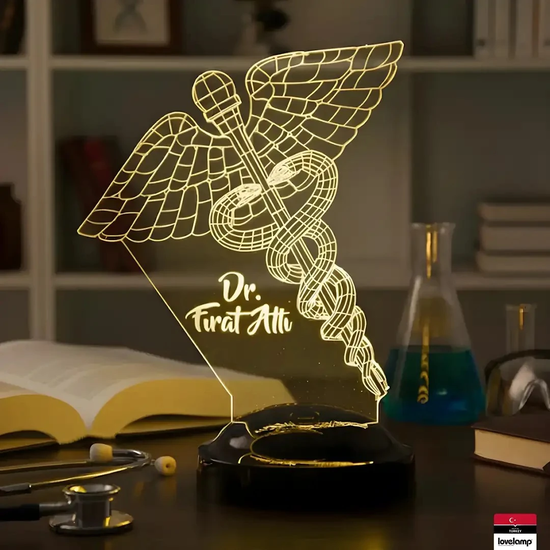 Doktor Temalı 3D LED Lamba | Sağlık Çalışanlarına Özel Hediye - LoveLamp