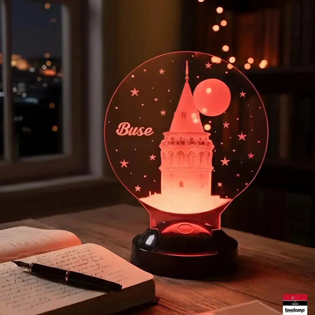 Galata Kulesi Temalı 3D LED Lamba | İstanbul Aşıklarına Özel Hediye - LoveLamp