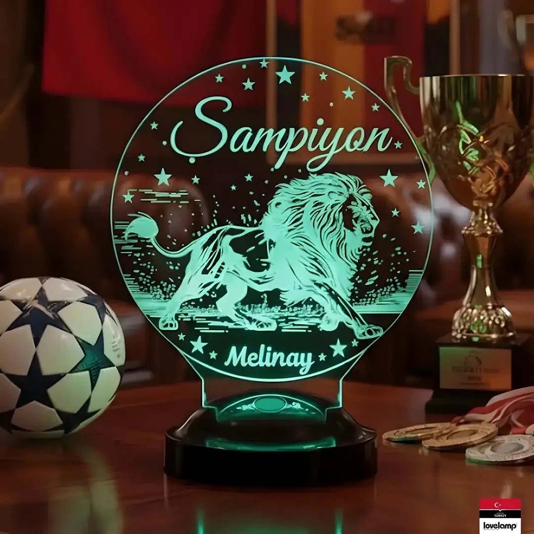 Şampiyon Taraftar Temalı 3D LED Lamba | Kişiye Özel Anlamlı Hediye - LoveLamp