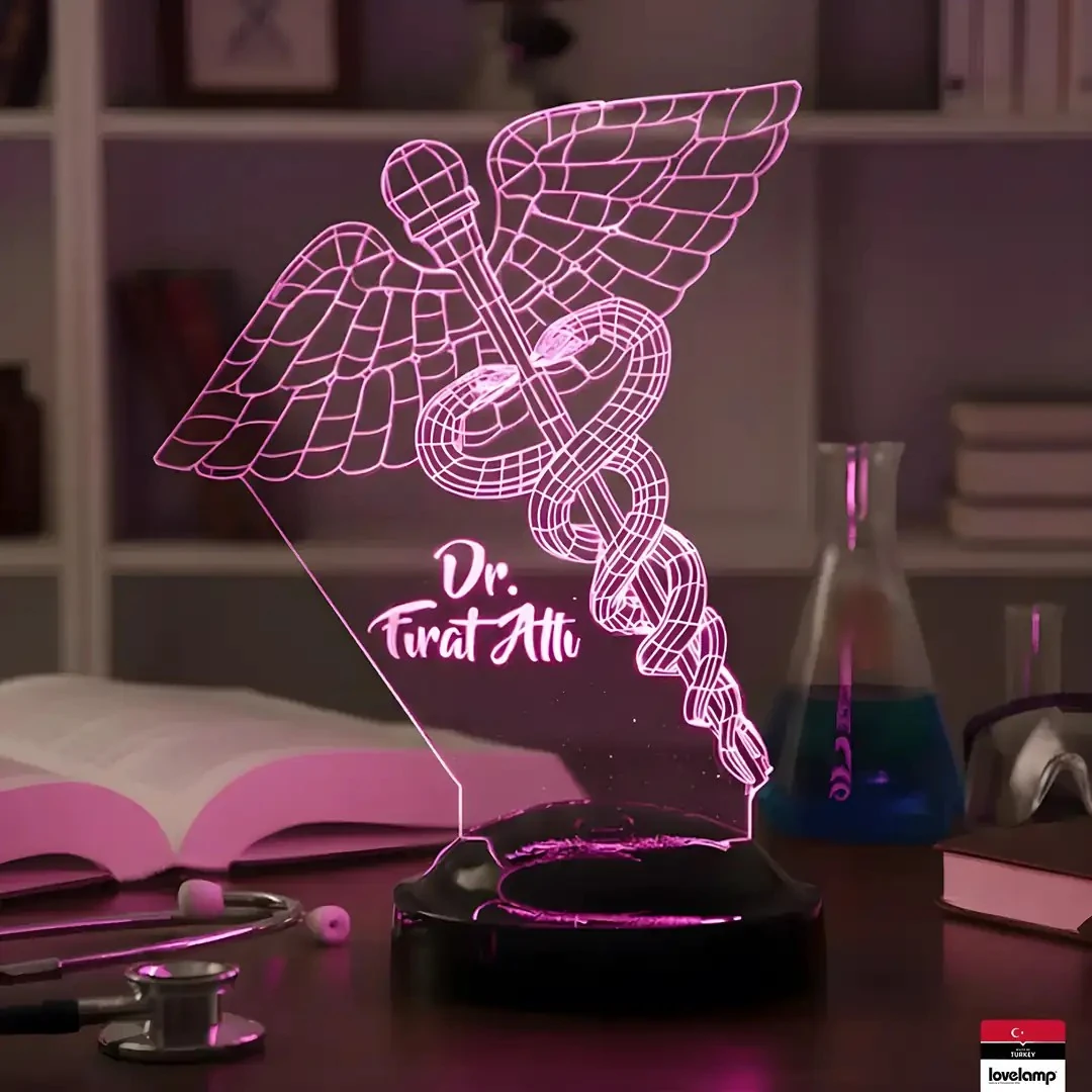 Doktor Temalı 3D LED Lamba | Sağlık Çalışanlarına Özel Hediye - LoveLamp