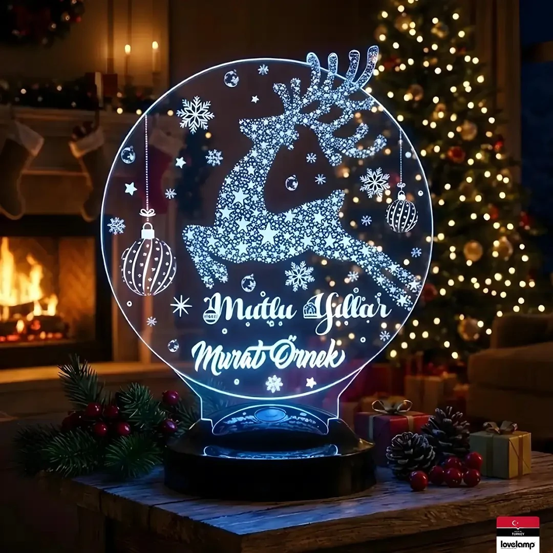 Zıplayan Geyik 2026 3D LED Lamba | Yılbaşı Özel Hediyesi - LoveLamp