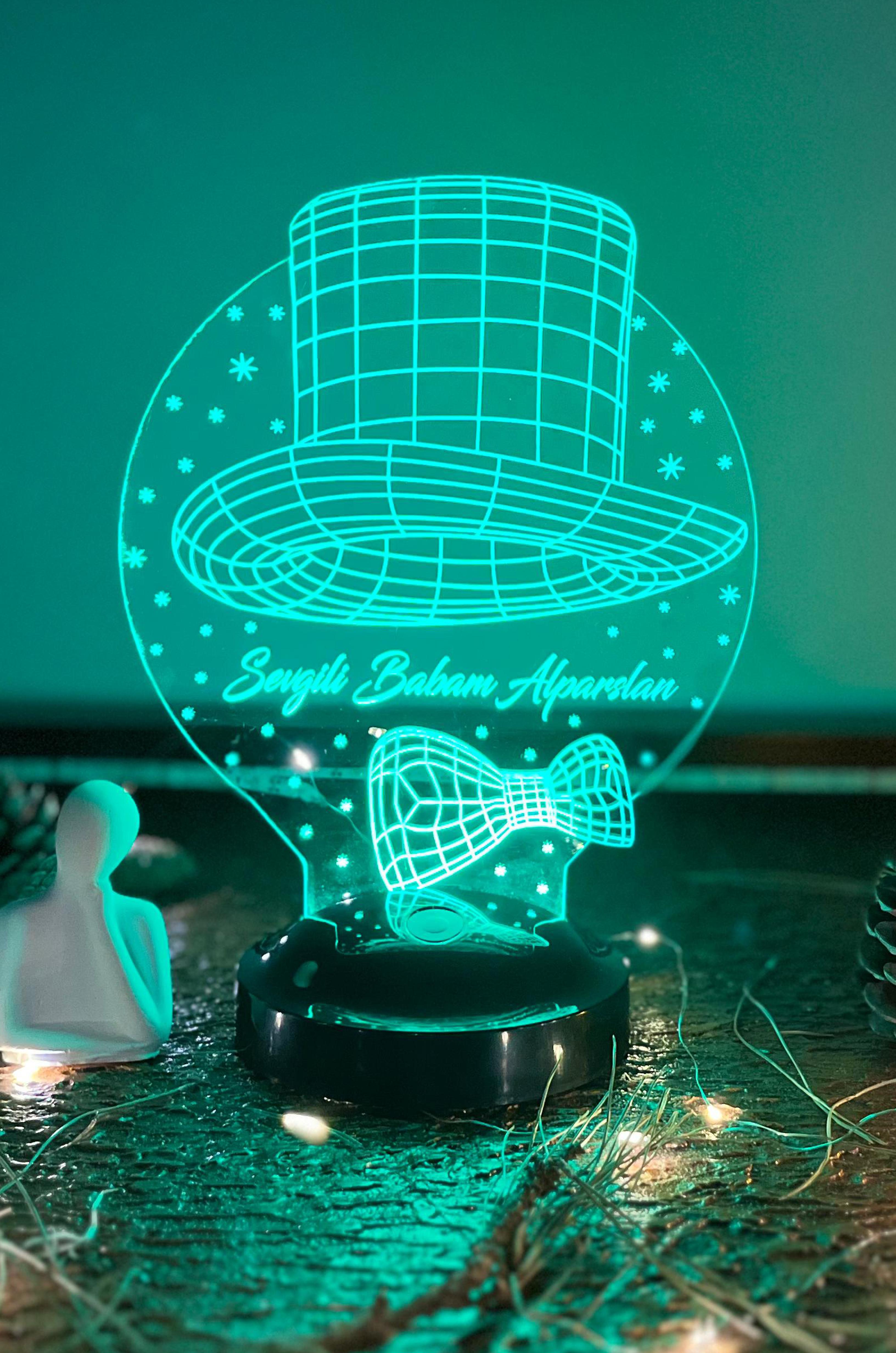 Babalar Günü Temalı 3D LED Lamba | Kişiye Özel Anlamlı Hediye - LoveLamp