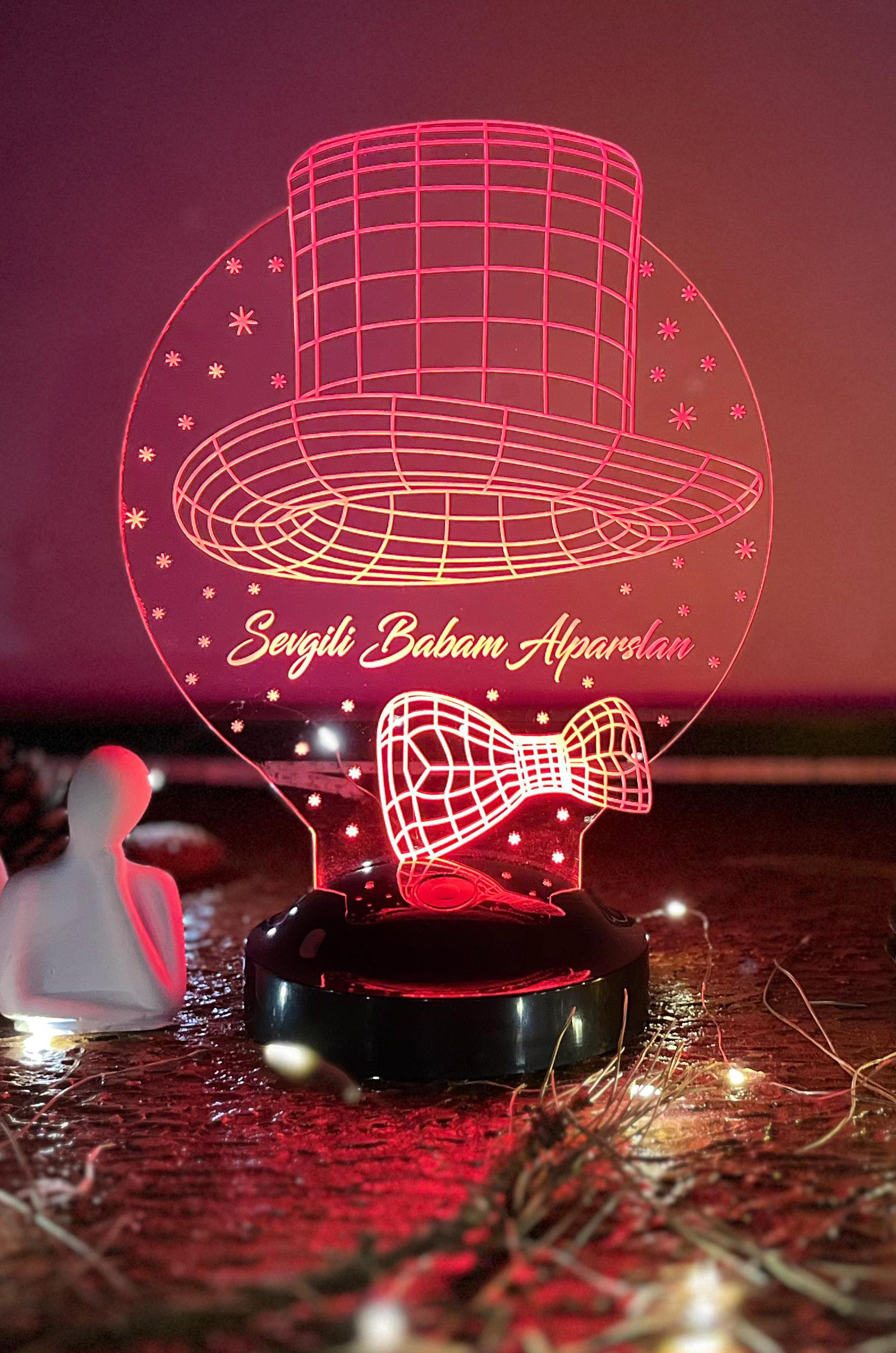 Babalar Günü Temalı 3D LED Lamba | Kişiye Özel Anlamlı Hediye - LoveLamp