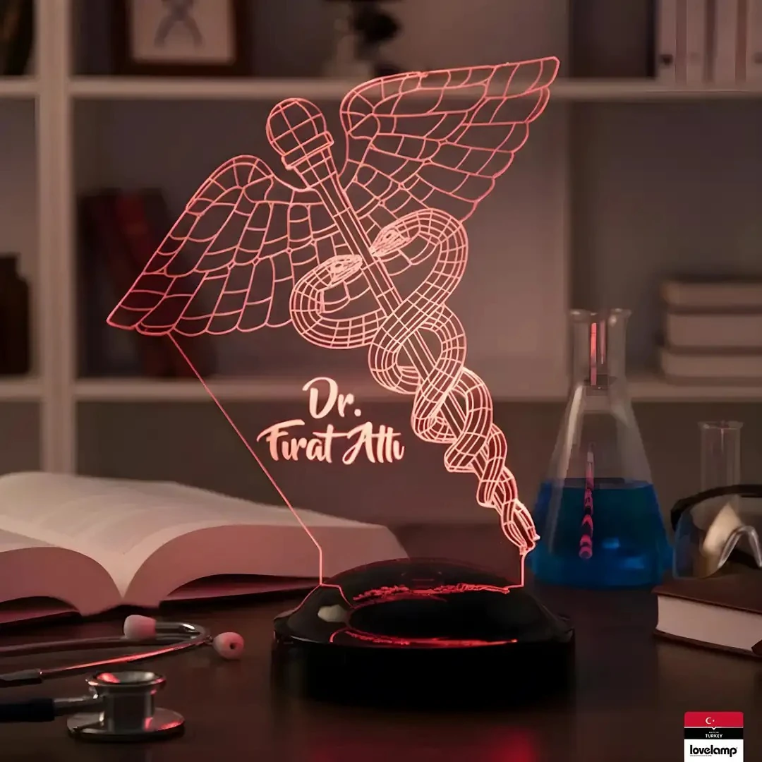 Doktor Temalı 3D LED Lamba | Sağlık Çalışanlarına Özel Hediye - LoveLamp