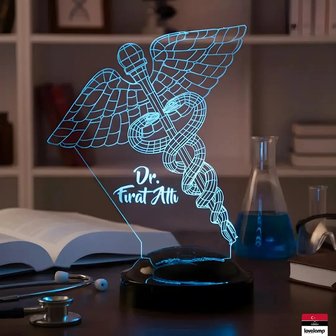Doktor Temalı 3D LED Lamba | Sağlık Çalışanlarına Özel Hediye - LoveLamp