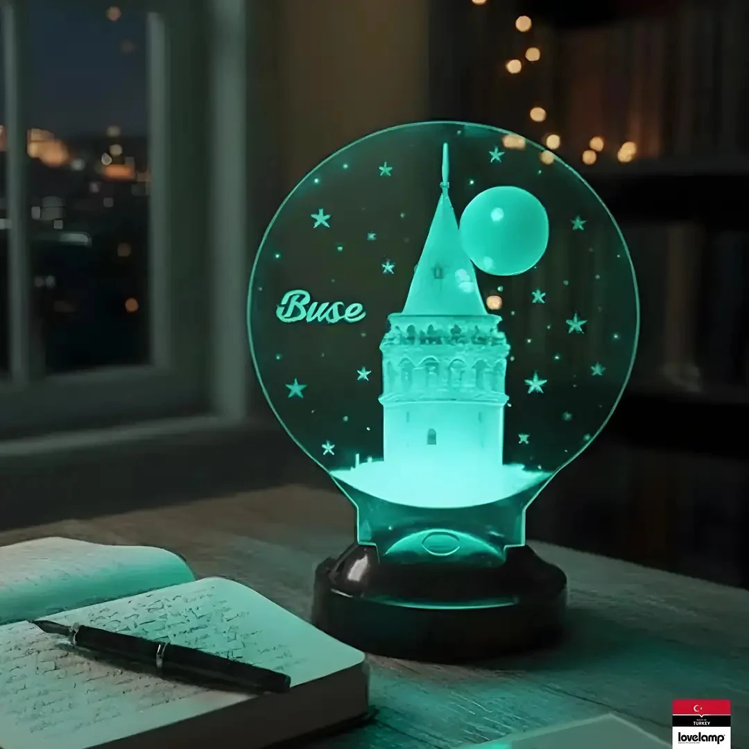 Galata Kulesi Temalı 3D LED Lamba | İstanbul Aşıklarına Özel Hediye - LoveLamp