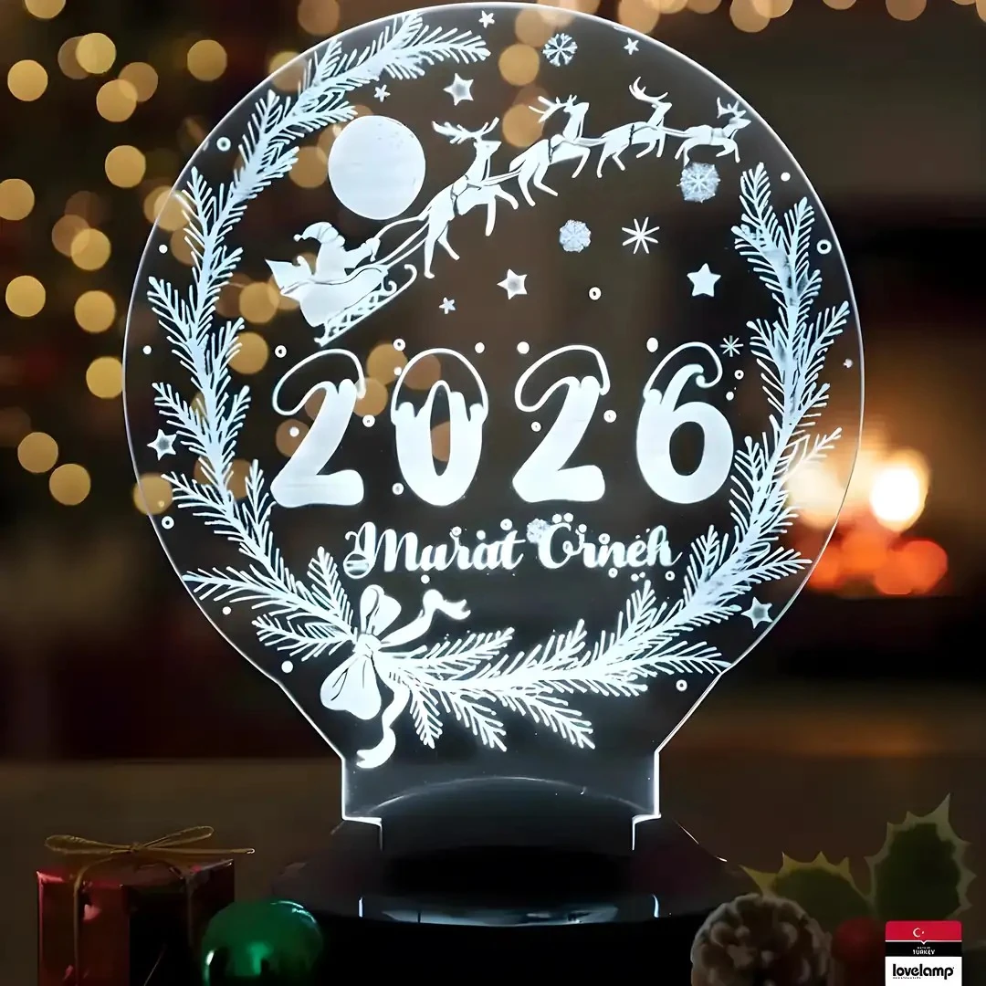 Noel 2026 Yeni Yıl 3D LED Lamba | Özel Yılbaşı Hediyesi - LoveLamp