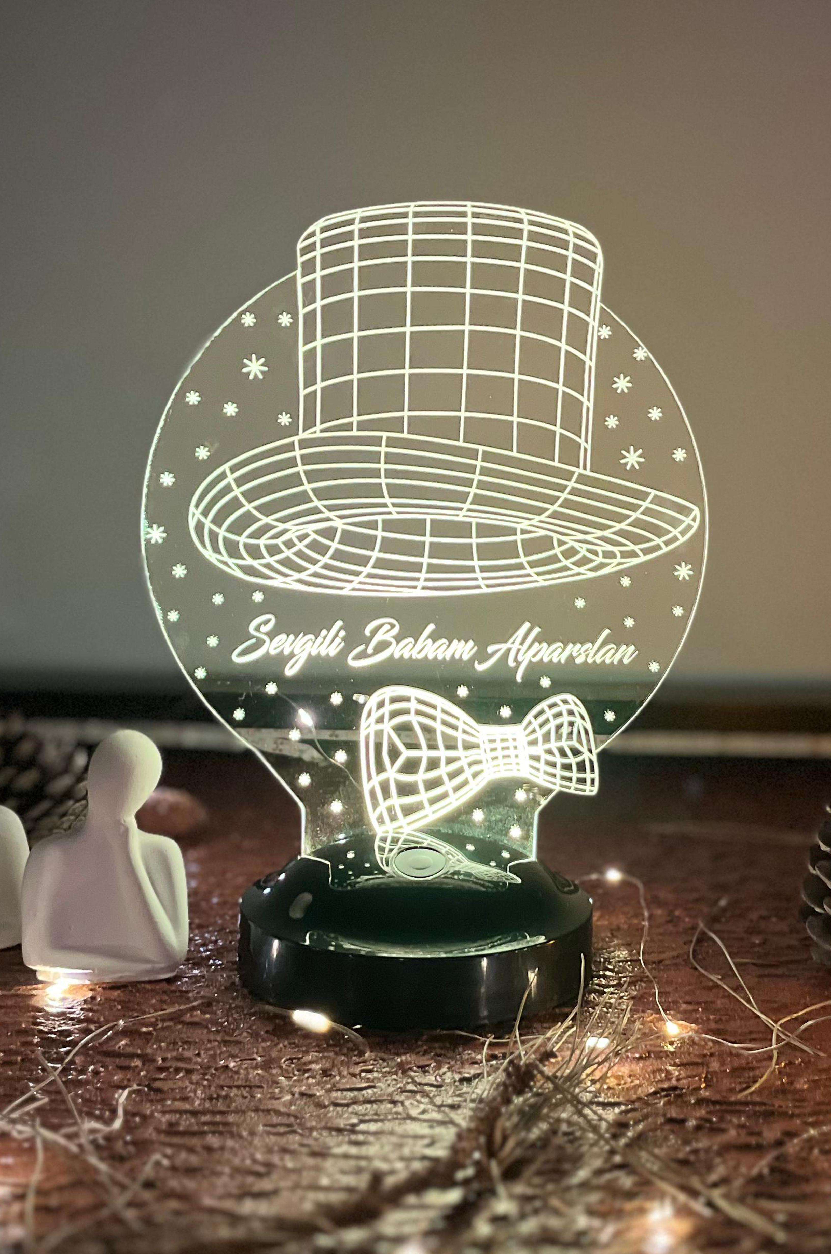 Babalar Günü Temalı 3D LED Lamba | Kişiye Özel Anlamlı Hediye - LoveLamp