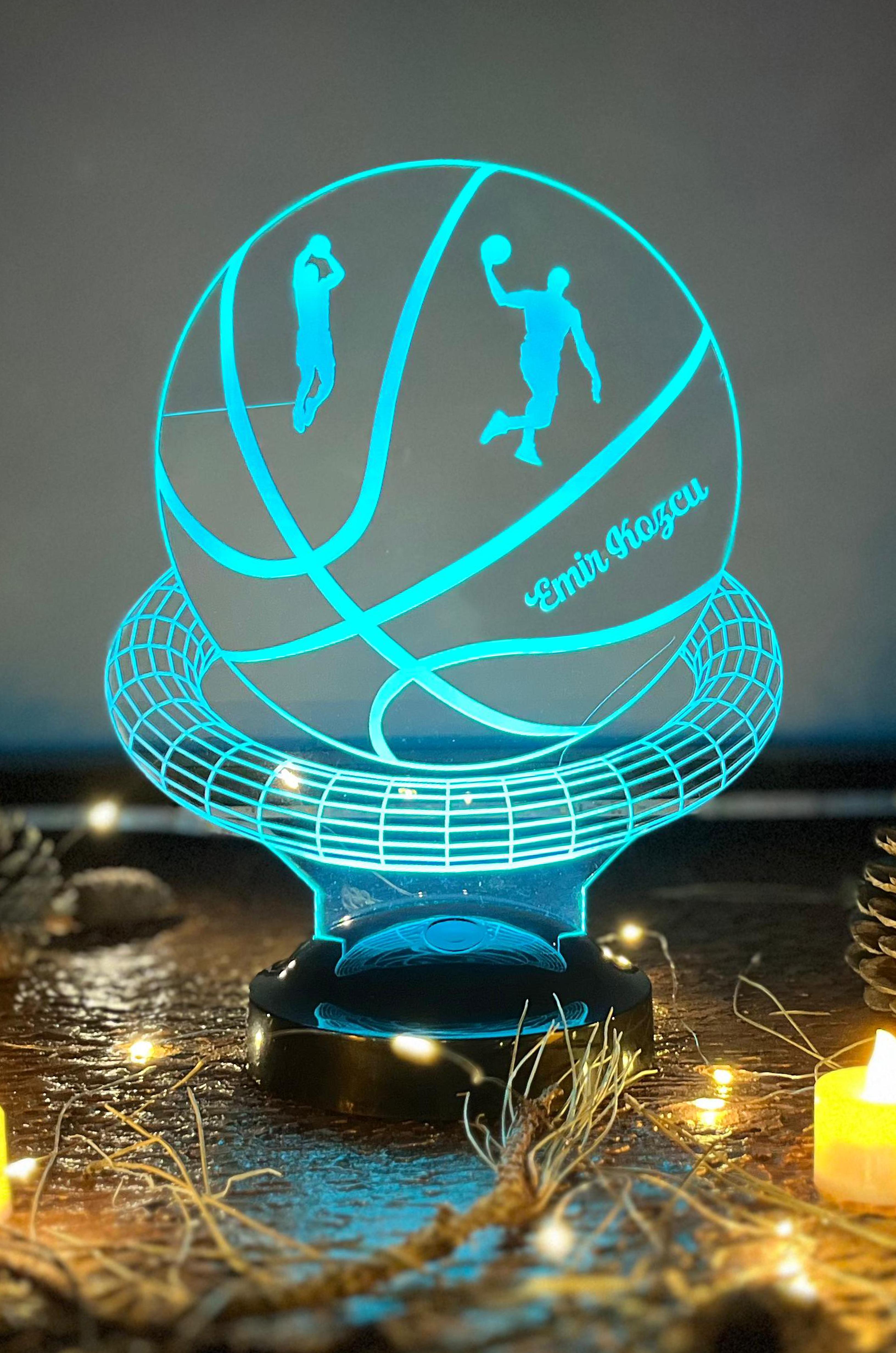 Basketbol Temalı 3D LED Lamba | Spor Severlere Özel Hediye - LoveLamp