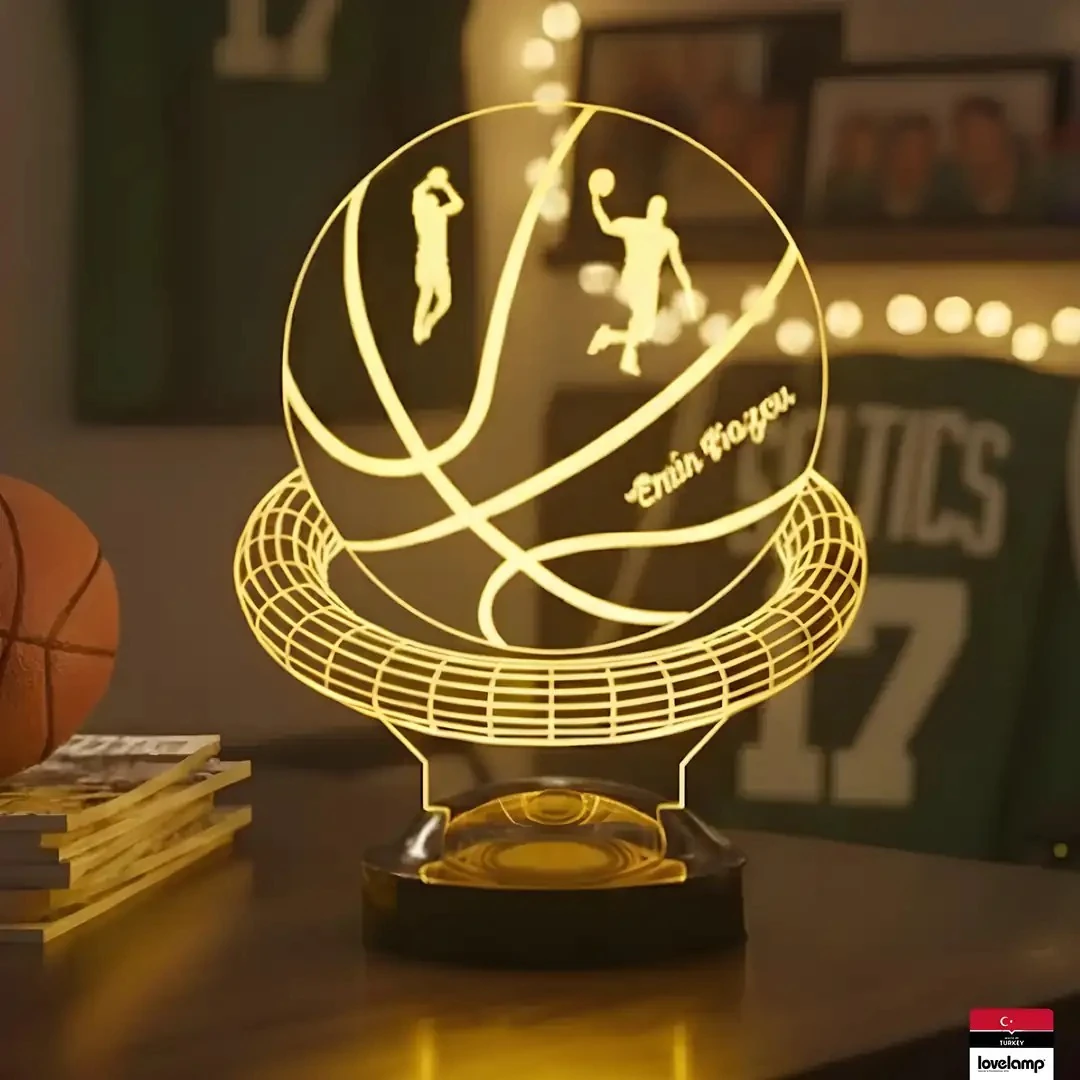 Basketbol Temalı 3D LED Lamba | Spor Severlere Özel Hediye - LoveLamp