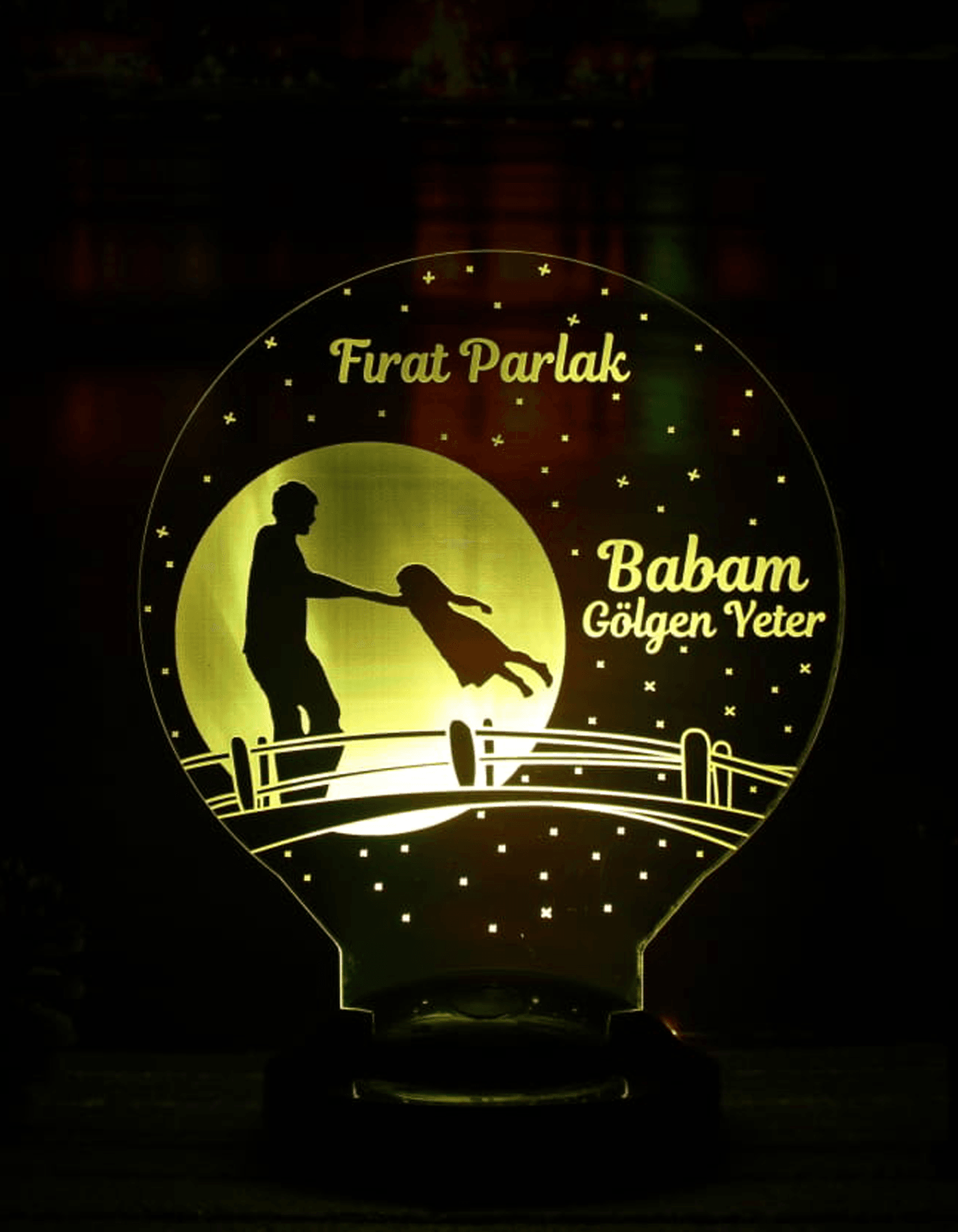 Kahraman Babam Temalı 3D LED Lamba | Kişiye Özel Babalar Günü Hediyesi - LoveLamp
