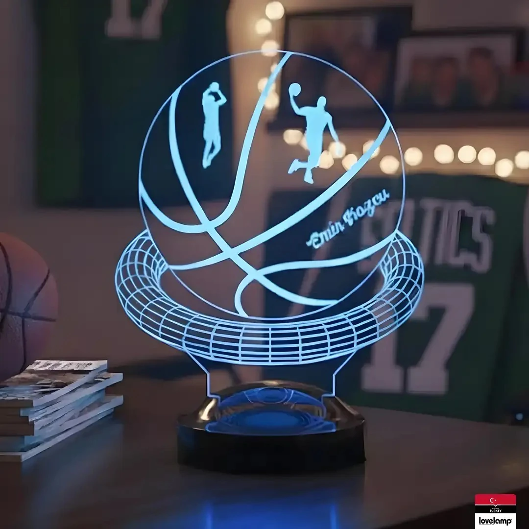 Basketbol Temalı 3D LED Lamba | Spor Severlere Özel Hediye - LoveLamp