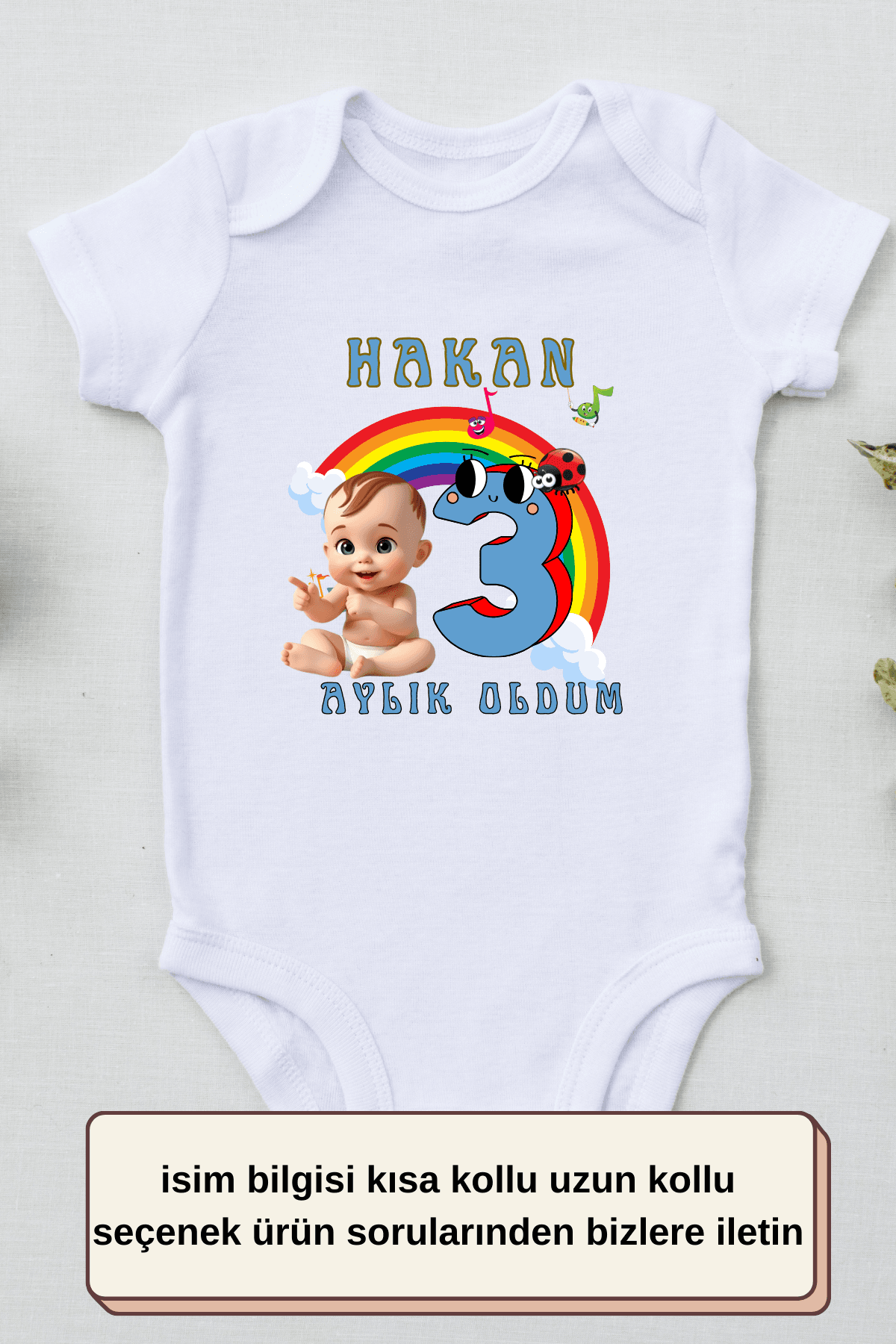Bebeğinizin Her Ayına Özel Tasarımlar Aylık Oldum Yazılı Kişiye özel Bebek Zıbın