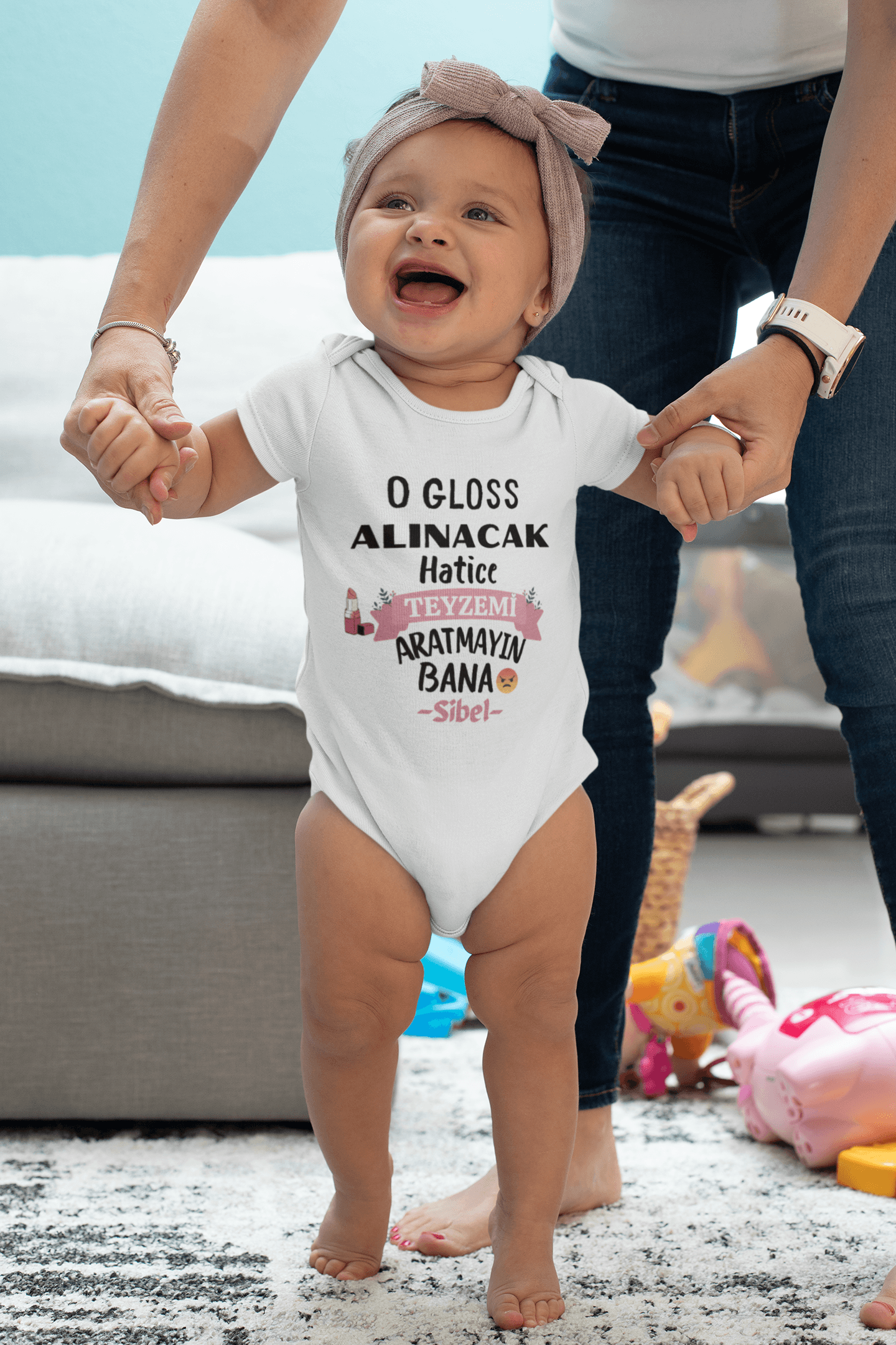 O Gloss Alınacak Halamı-Teyzemi Aratmayın Bana Yazılı Kişiye Özel Bebek Zıbın