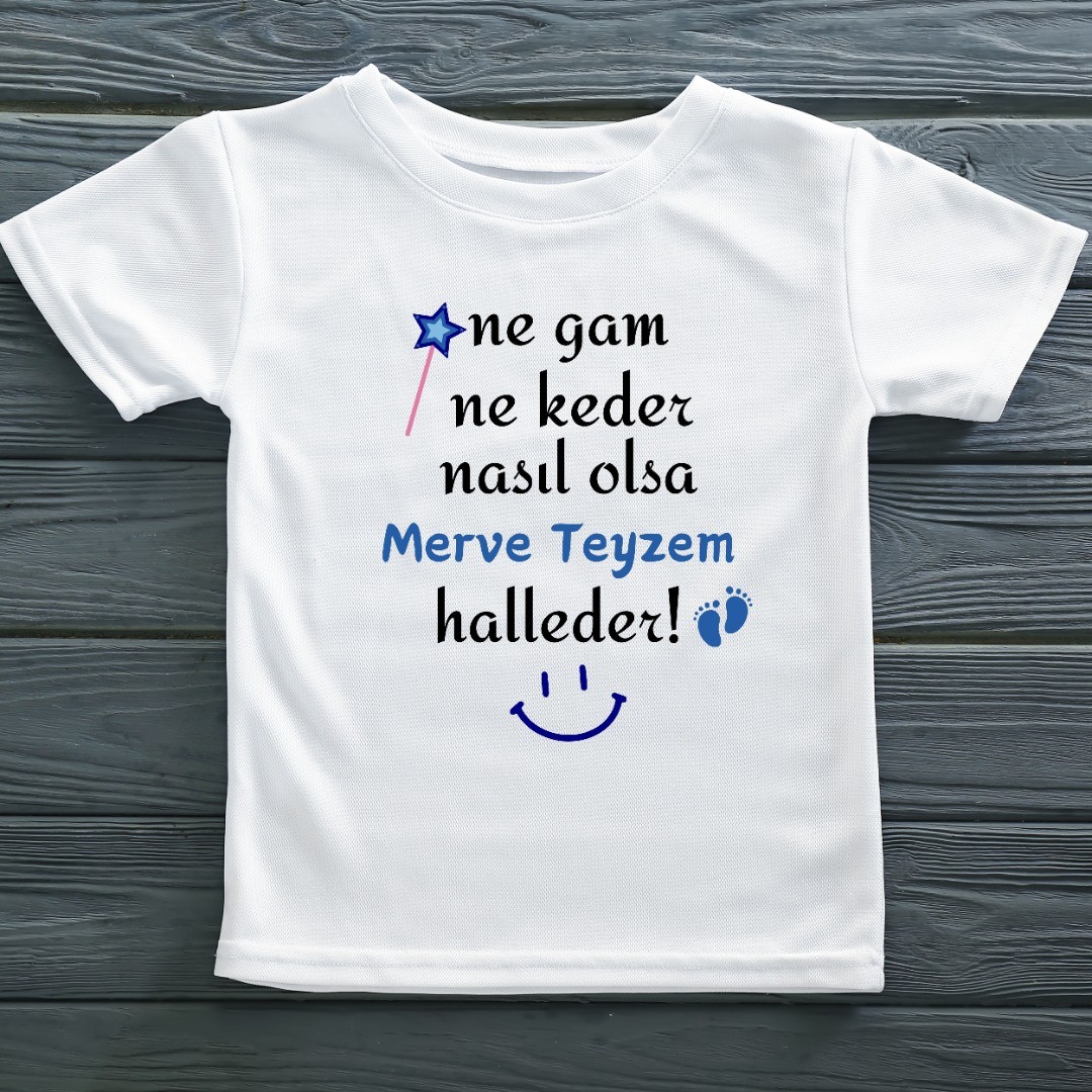 Ne Gam Ne Keder Nasıl Olsa Halleder Yazılı Erkek Çocuk Tişörtü