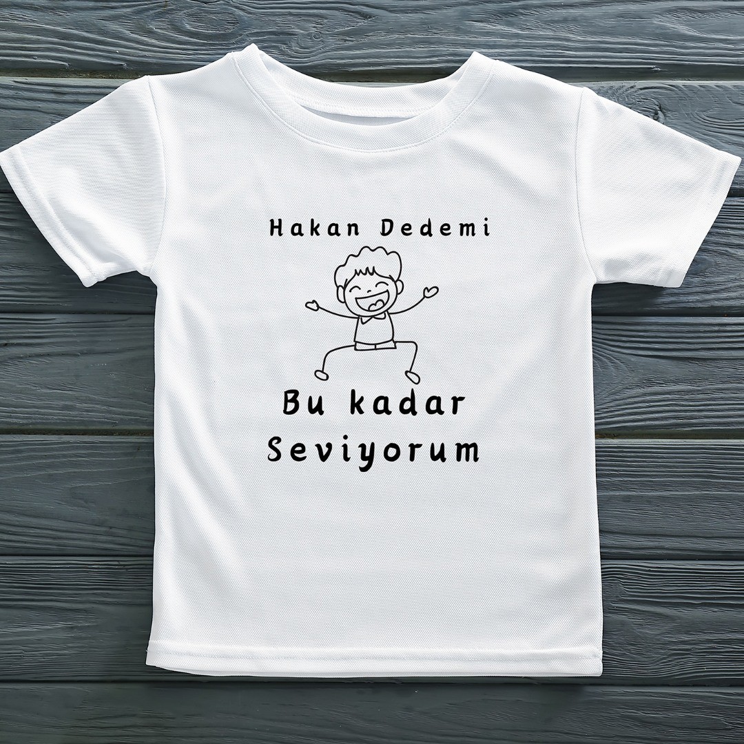 Dedemi Bu kadar Seviyorum Yazılı Çocuk Tişörtü