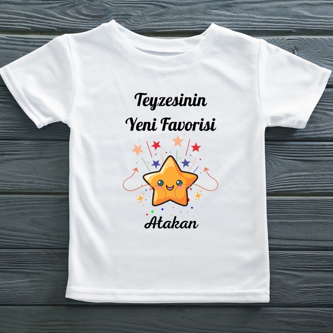 Teyzesinin Yeni Favorisi Yazılı Çocuk Tişörtü