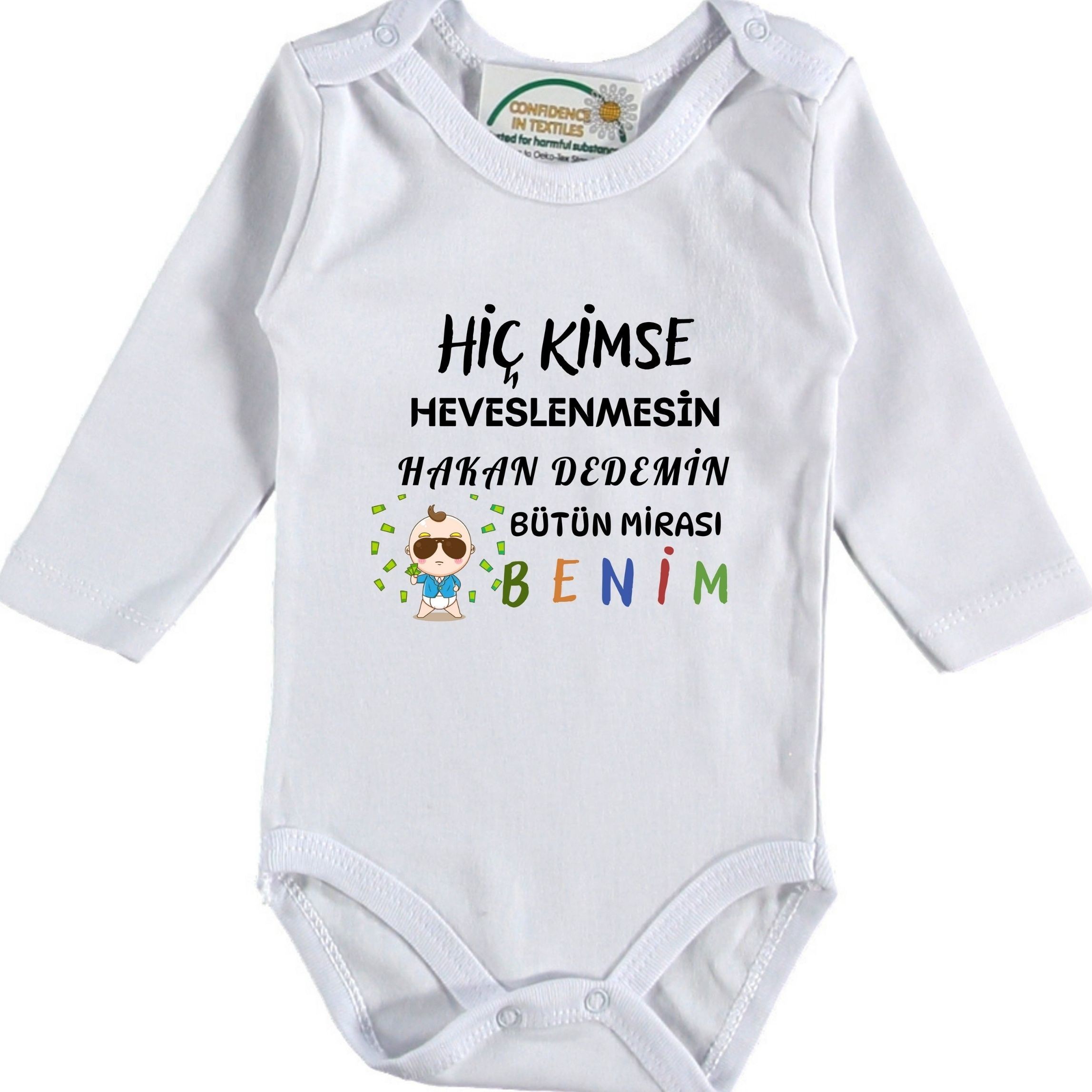 Dedemin Bütün Mirası benim Yazılı Kişiye Özel Bebek Zıbın
