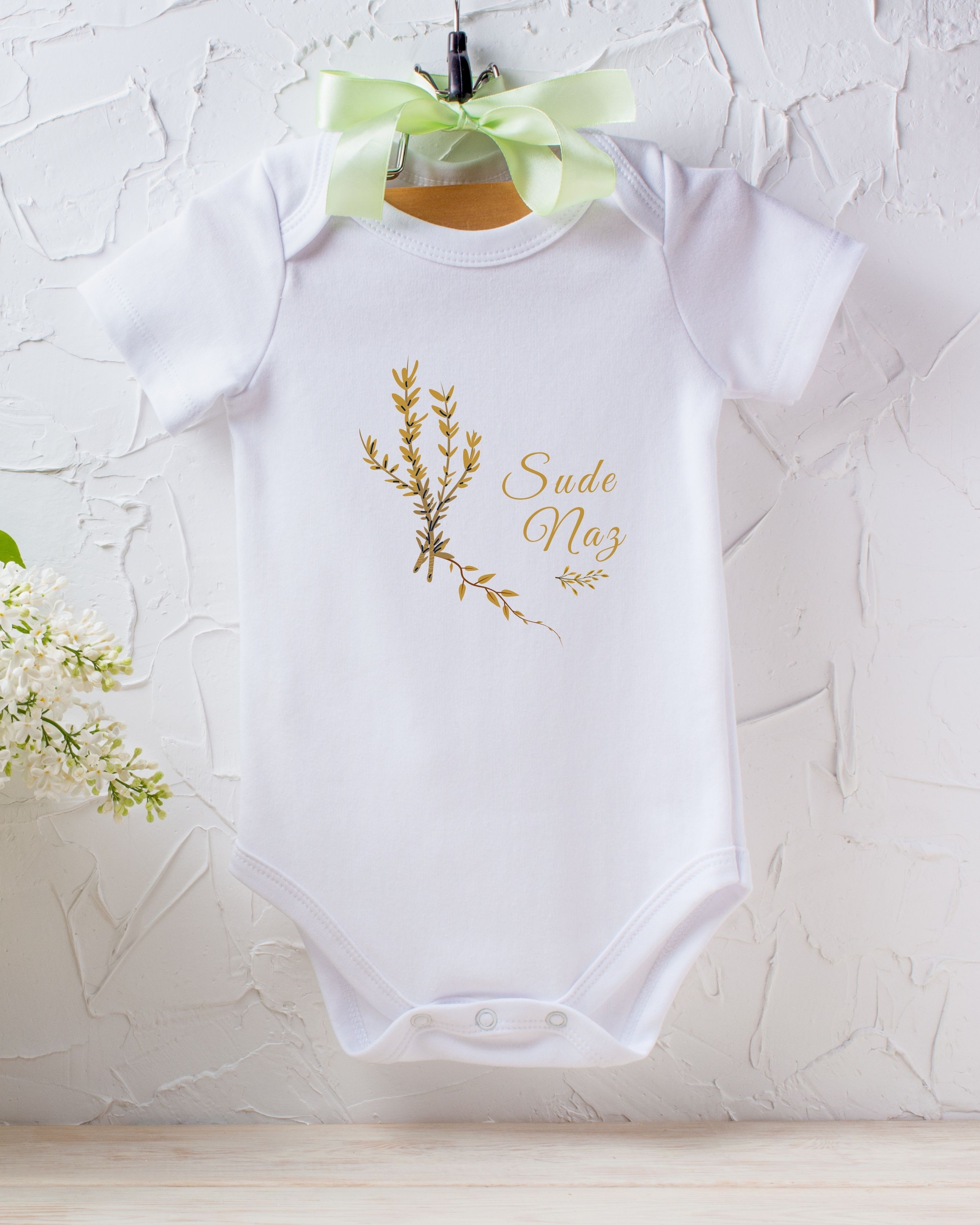İsimli Kişiye Özel Bebek Zıbın - %100 Pamuk