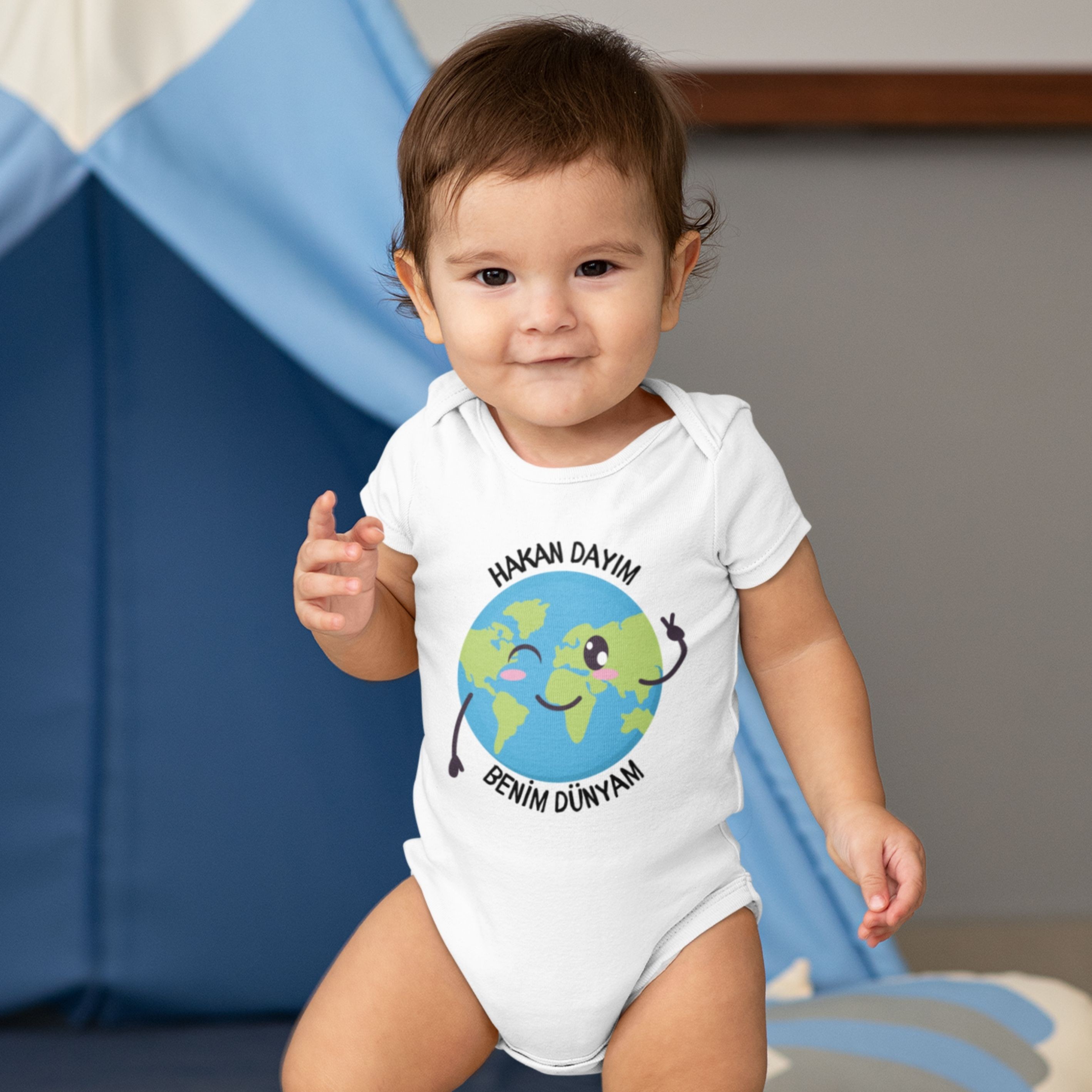 Benim Dünyam Yazılı Kişiye Özel Bebek Zıbın