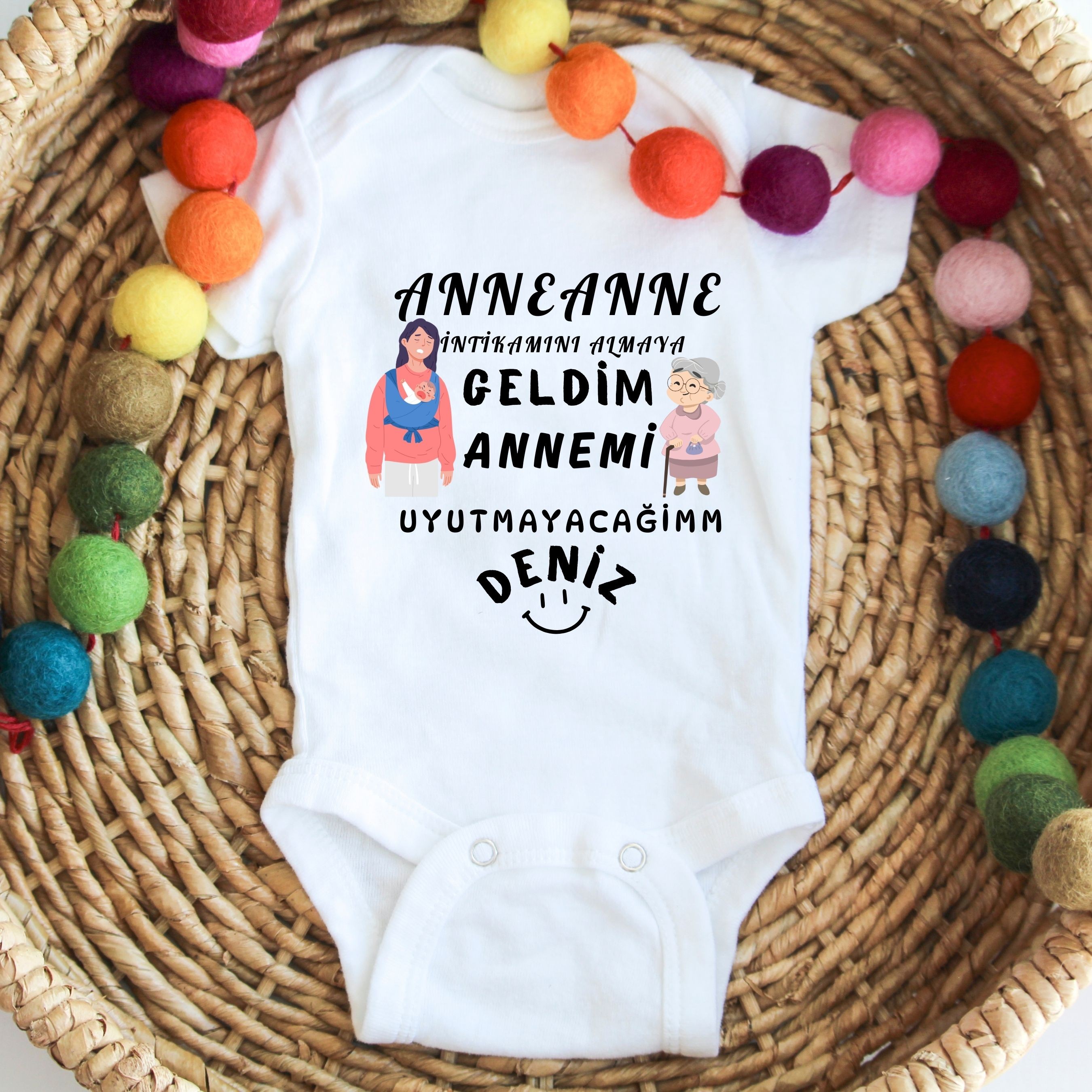 Babaanne-Anneanne intikamını almaya geldim Yazılı Kişiye Özel Bebek Zıbın