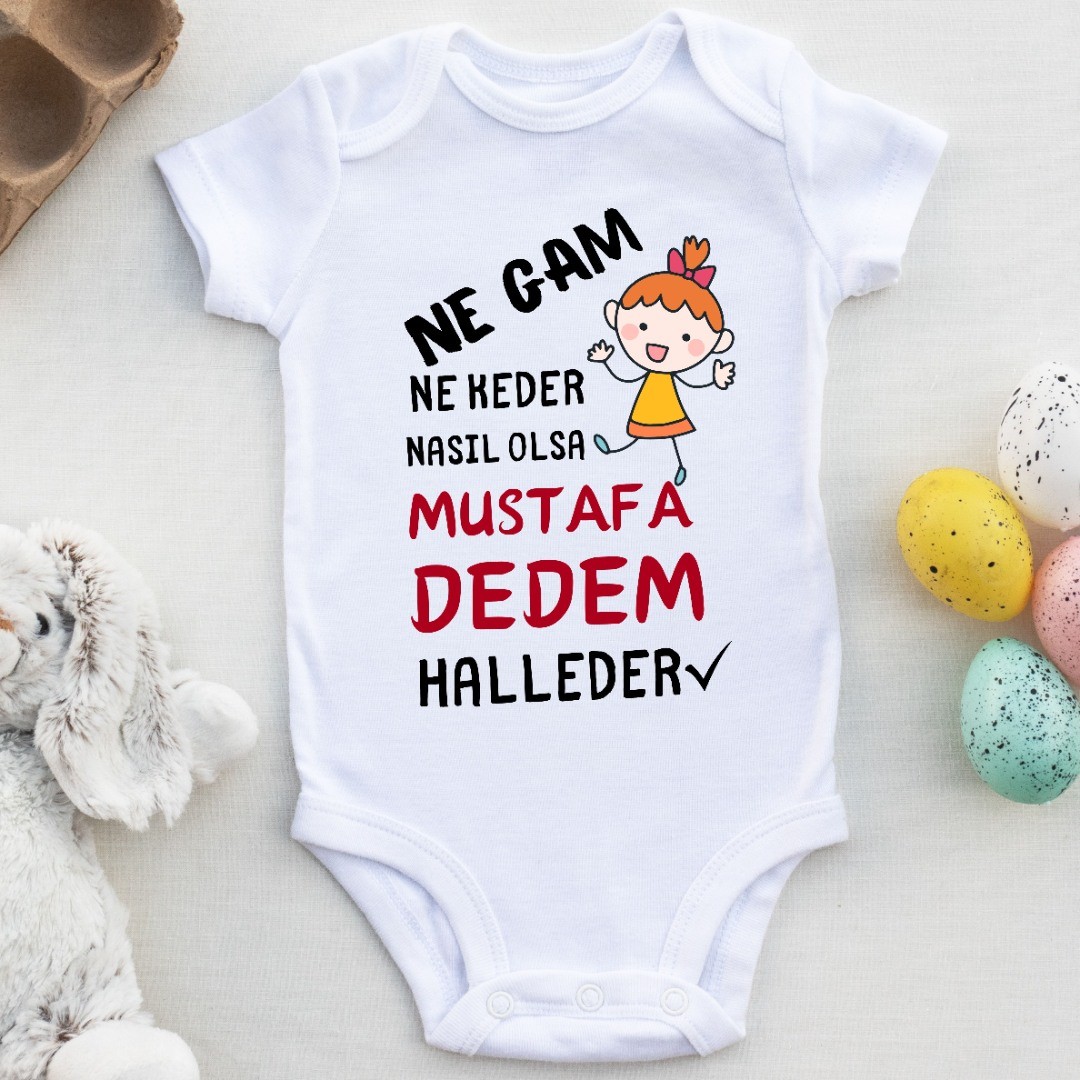 Ne gam ne keder Nasıl Olsa halleder Yazılı Kişiye Özel Kız Bebek Zıbın-yeni