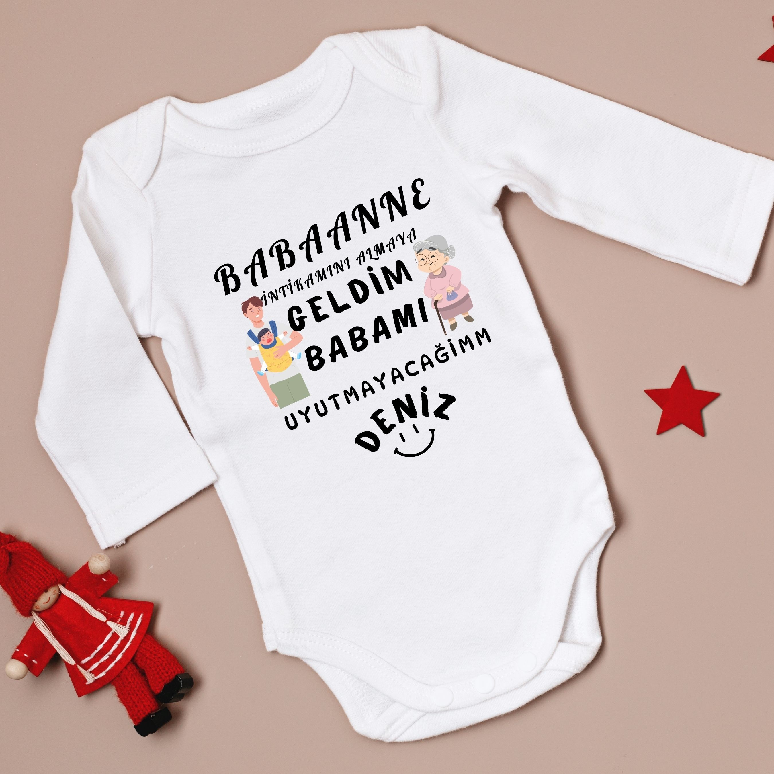 Babaanne-Anneanne intikamını almaya geldim Yazılı Kişiye Özel Bebek Zıbın