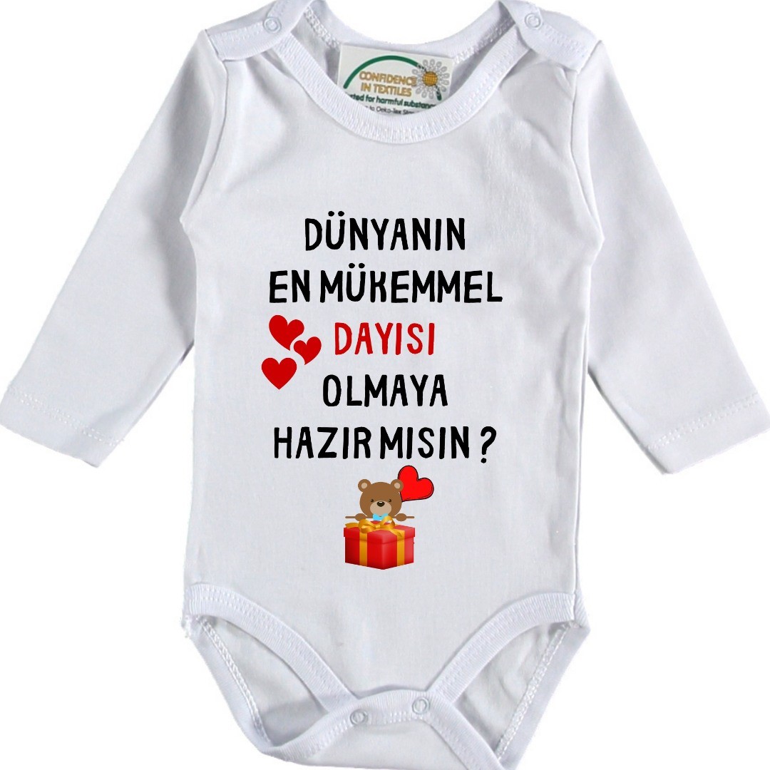 Dünyanın En Mükemmel dayısı Olmaya hazırmısın Yazılı Bebek Zıbın