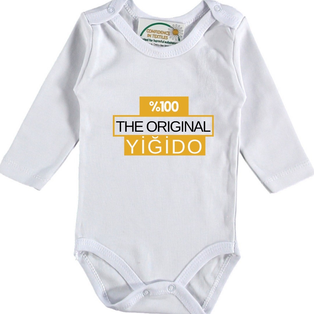 %100 The Original Yiğido Yazılı Kişiye özel Bebek Zıbın