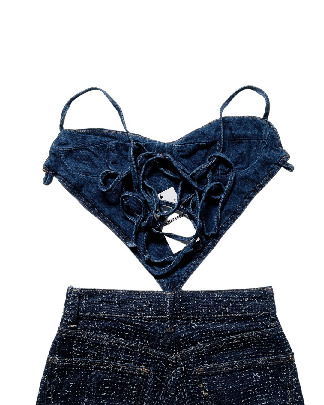 KOT KUMAŞ İP BAĞLAMALI CROP 