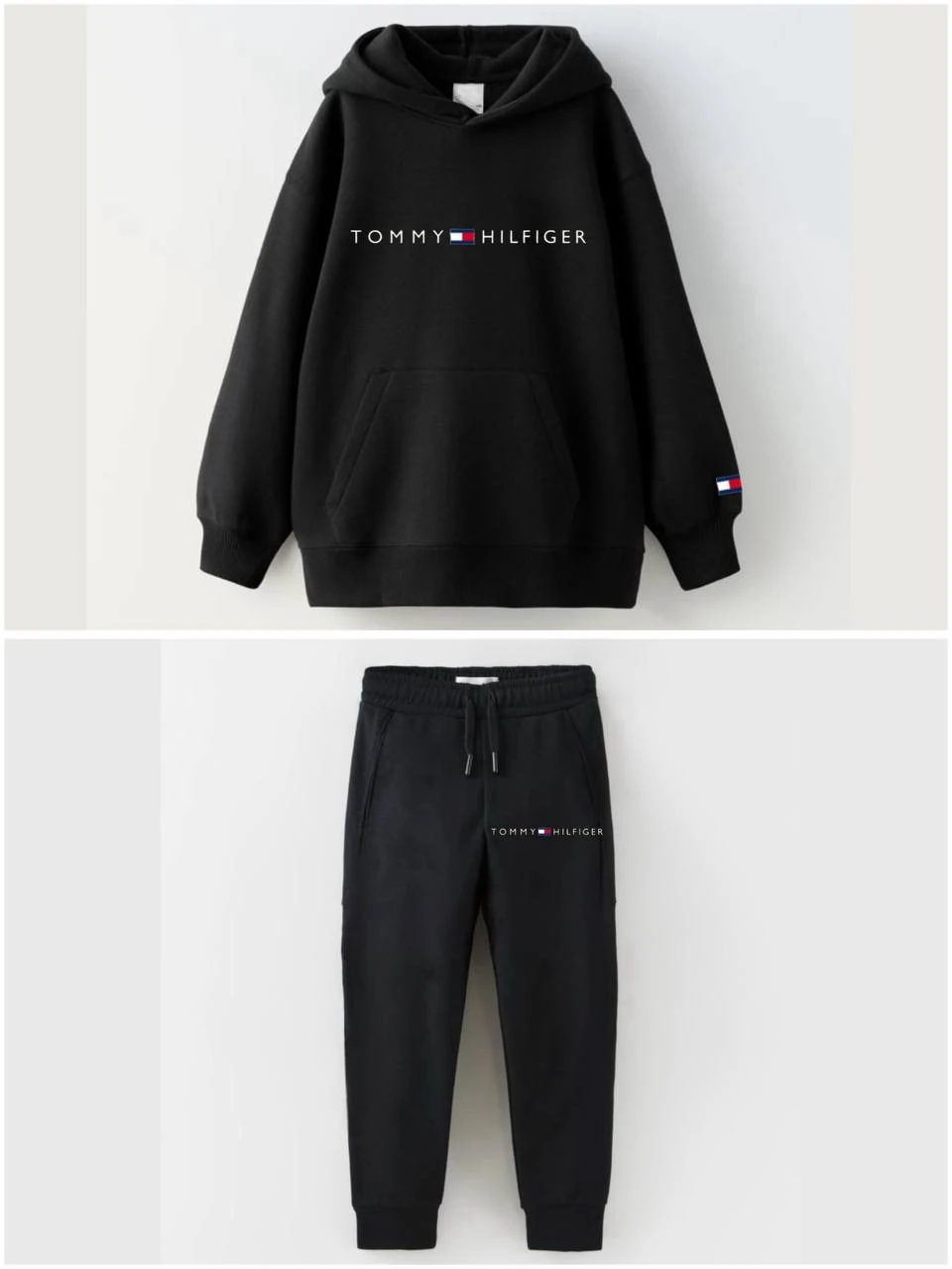 3iplik Kapişonlu Takım siyah