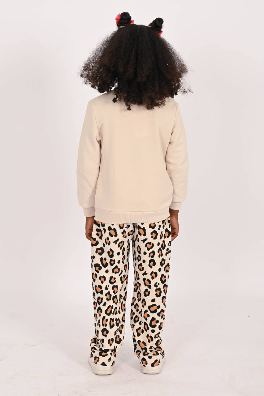 3 İplik Leopar Baskılı Takım