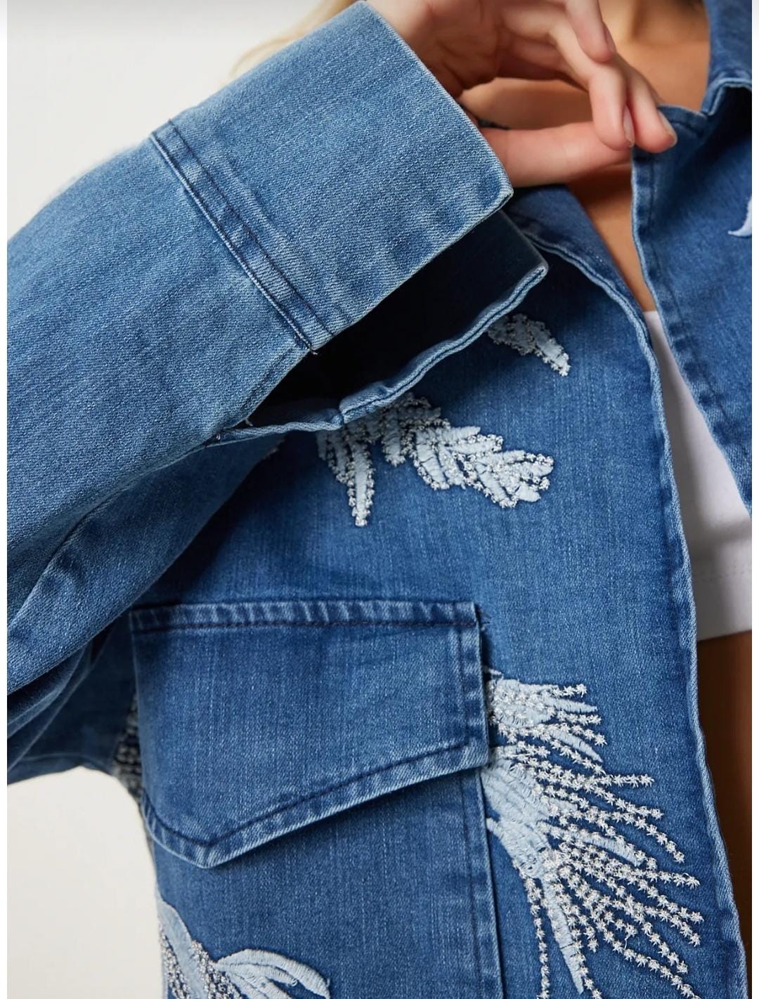 Nakış Detaylı Oversize Ceket
