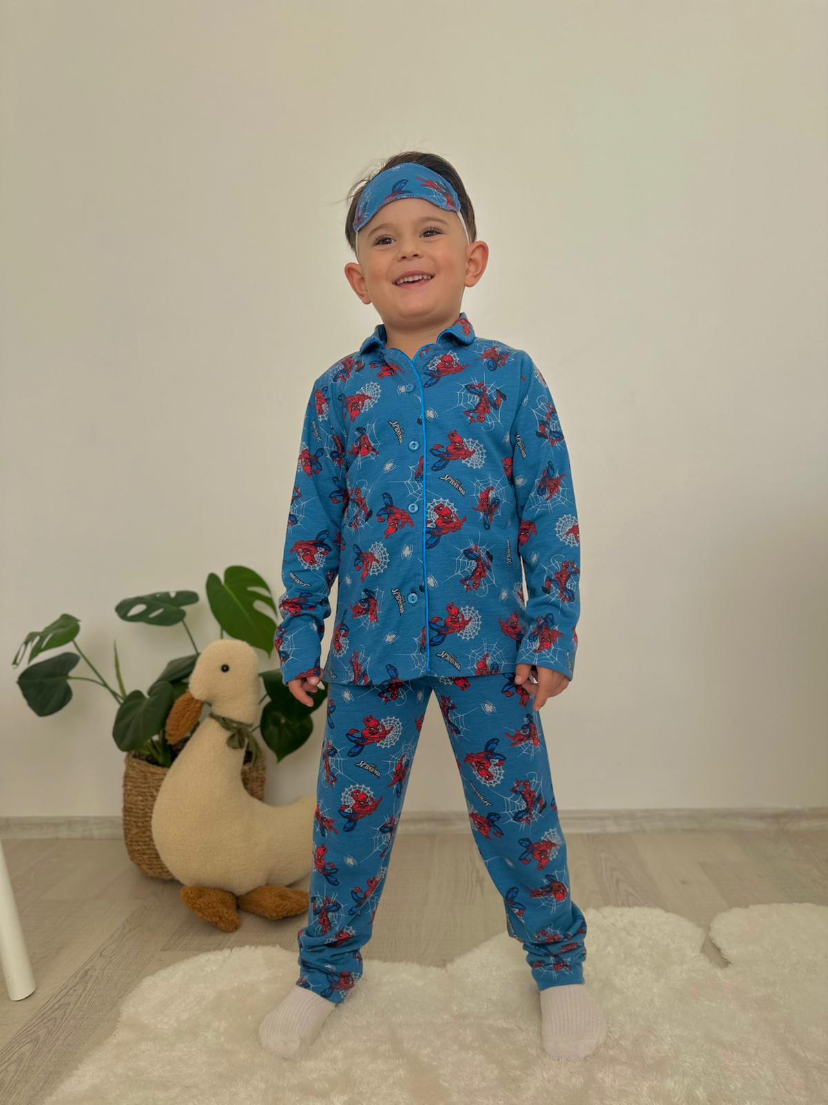 Baskılı Pijama Takım Göz Bandanalı