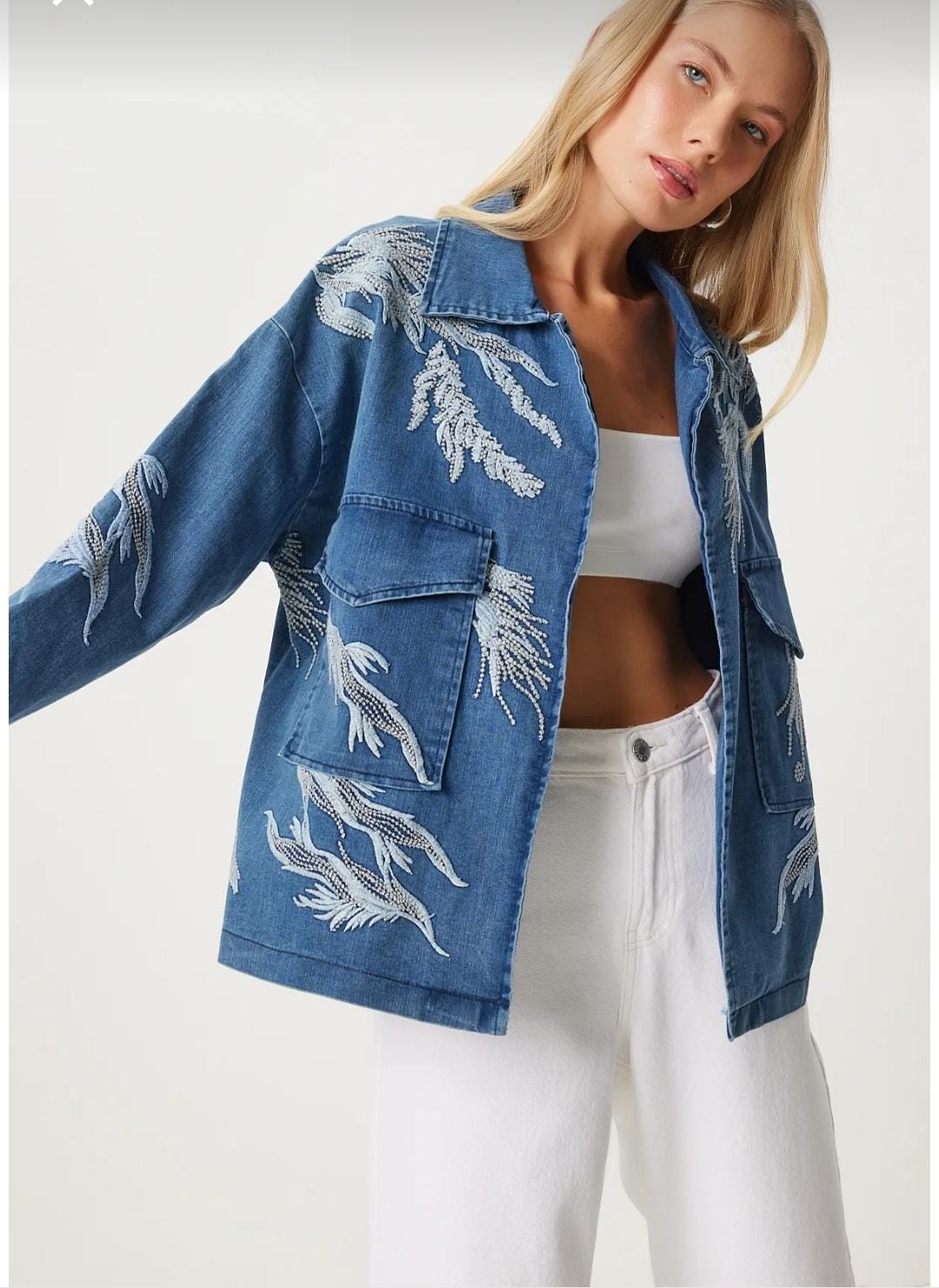 Nakış Detaylı Oversize Ceket