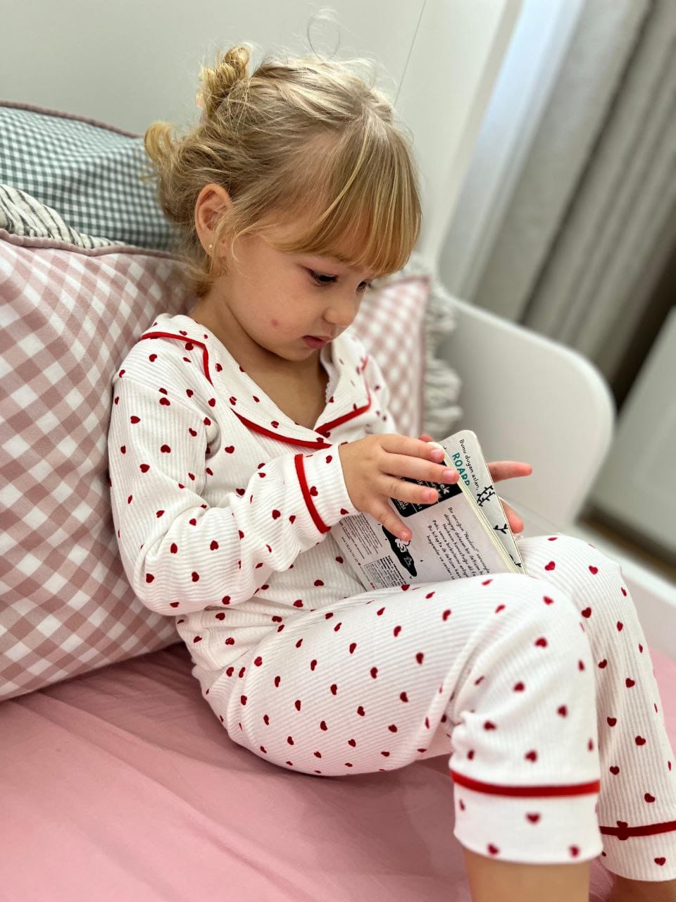 Kalp Baskılı Pijama Takımı