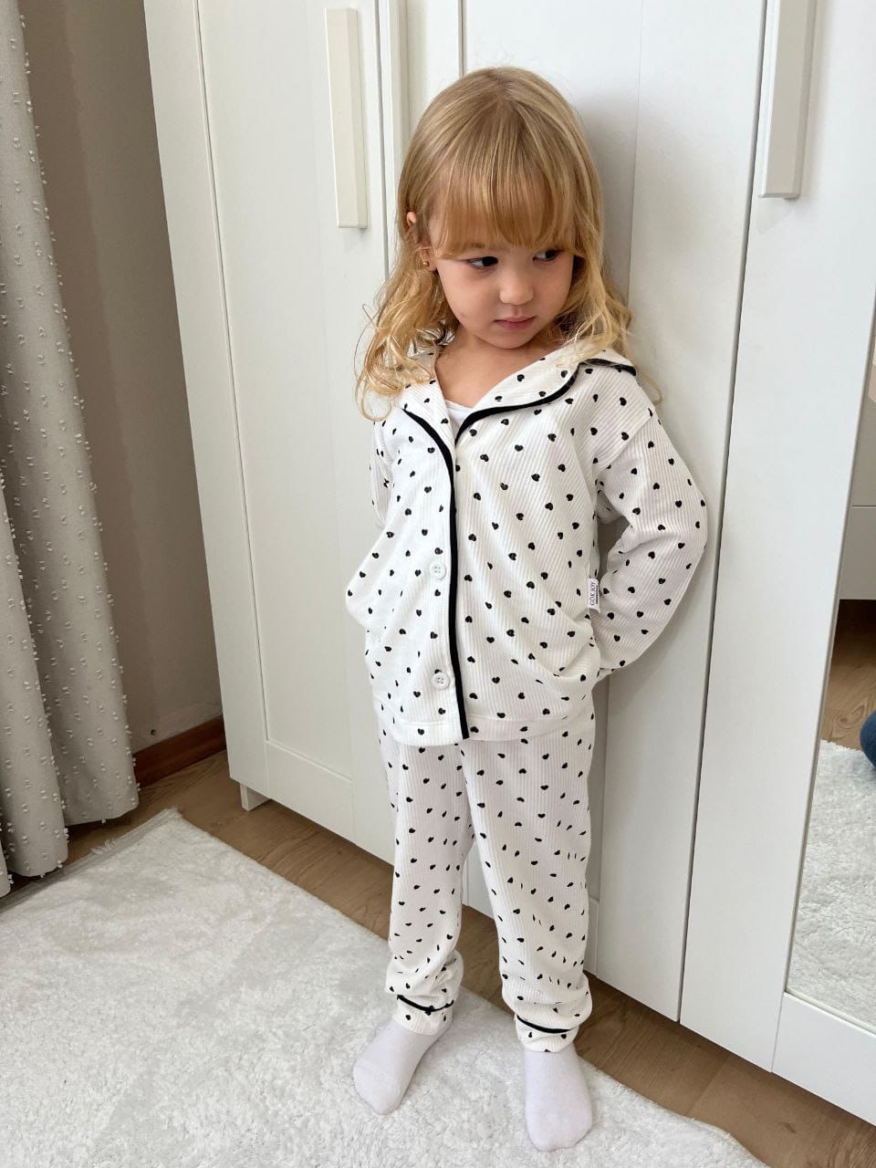 Kalp Baskılı Pijama Takımı