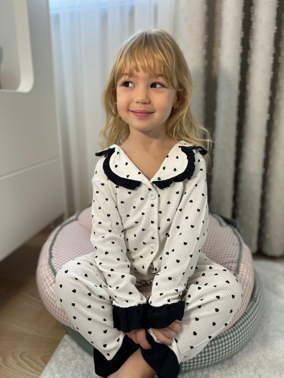 Kalp Baskılı Pijama Takımı