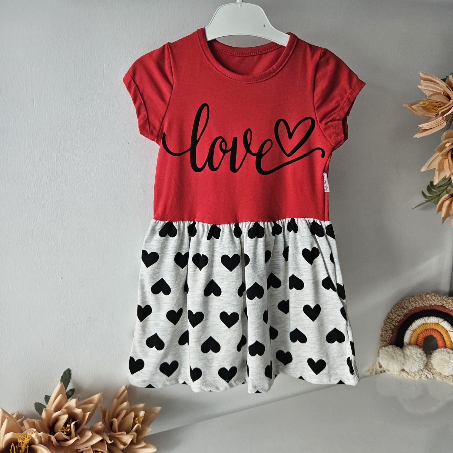 Love Baskılı Elbise
