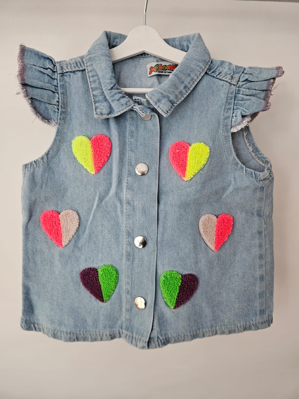 Kalp Punch Denim Gömlek 