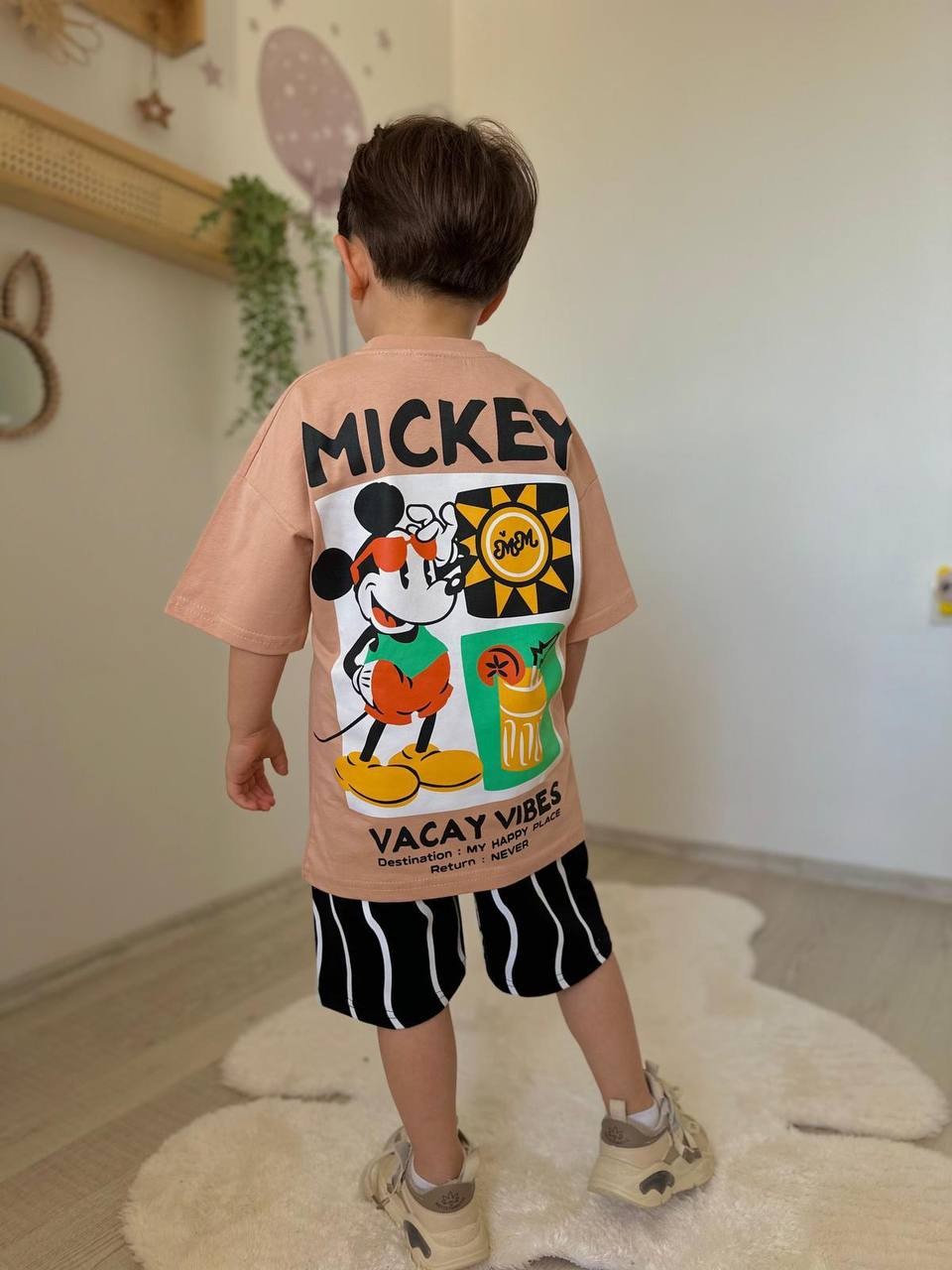 Çizgi Detaylı Mickey Takım