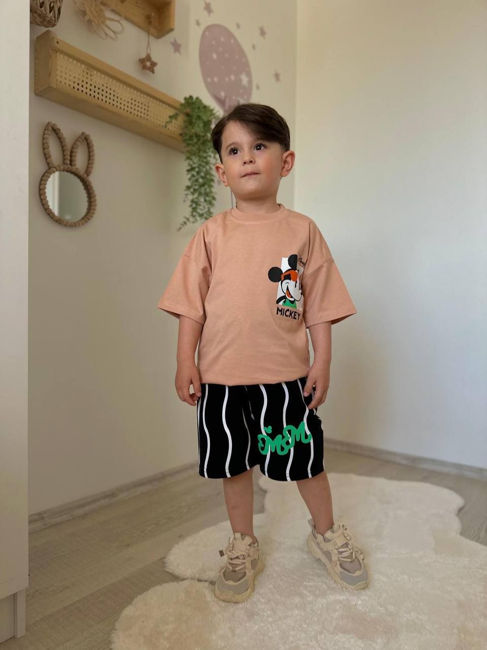 Çizgi Detaylı Mickey Takım