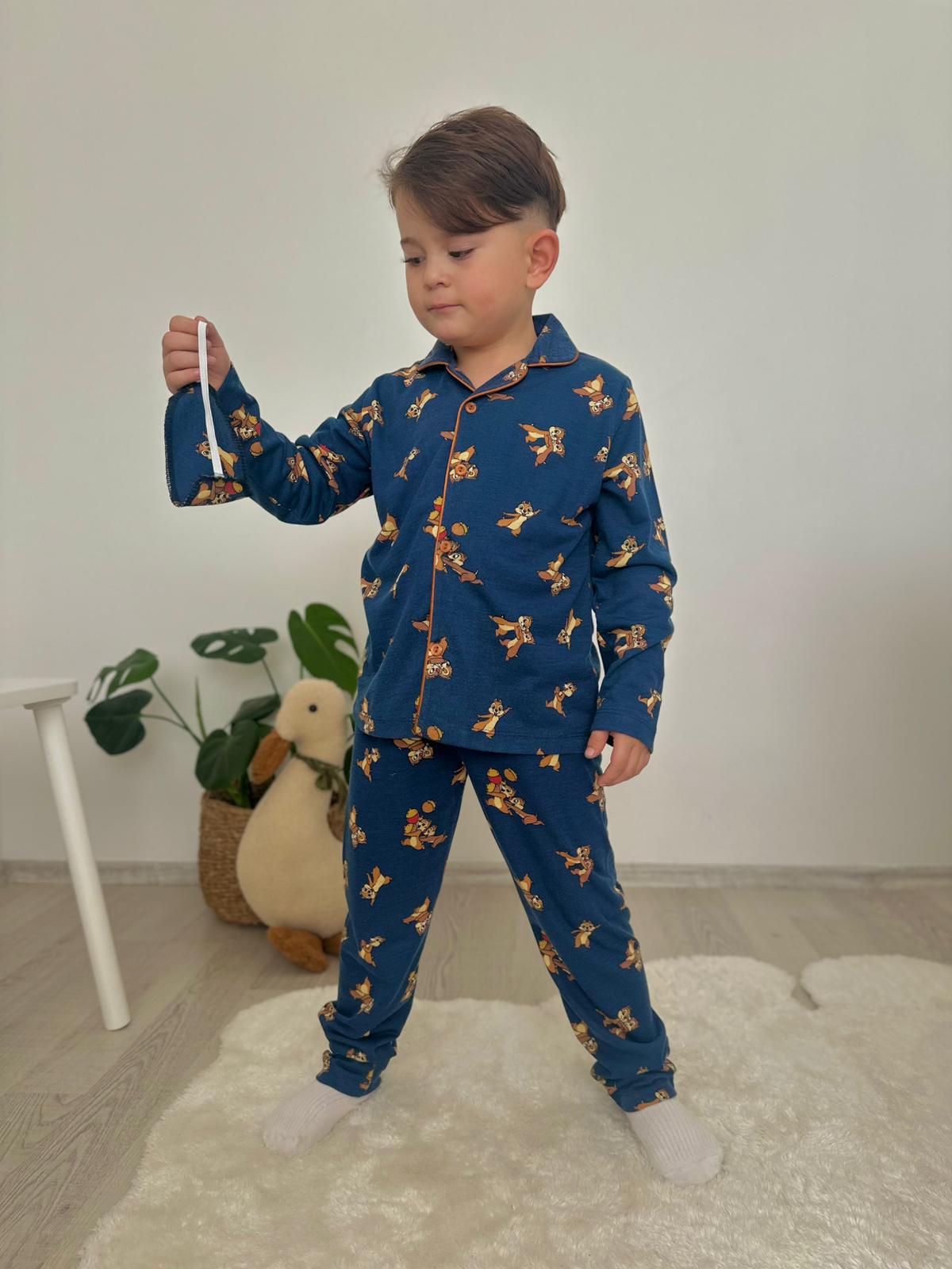 Baskılı Pijama Takım Göz Bandanalı