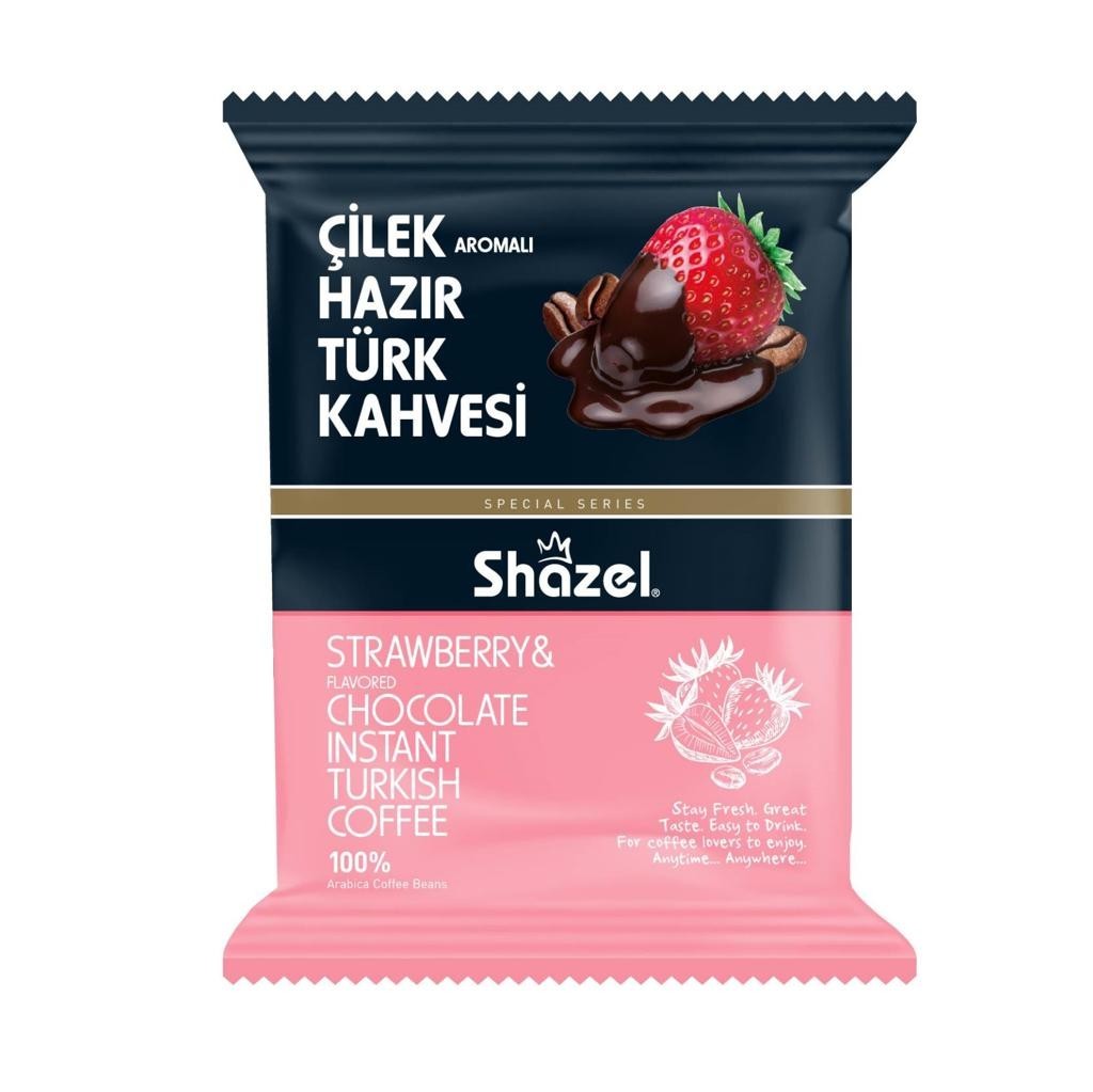 Shazel Çilekli Hazır Türk Kahvesi 100 gr x 10 adet