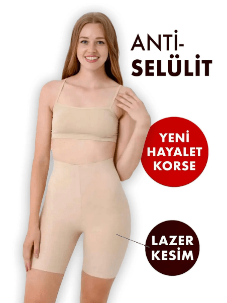 ALEXANDER HUD Dikişsiz Toparlayıcı Sıkılaştırıcı İnceltici Şekillendirici İz Yapmaz Lazer Kesim Anti Selülit Korse - Ten Rengi M