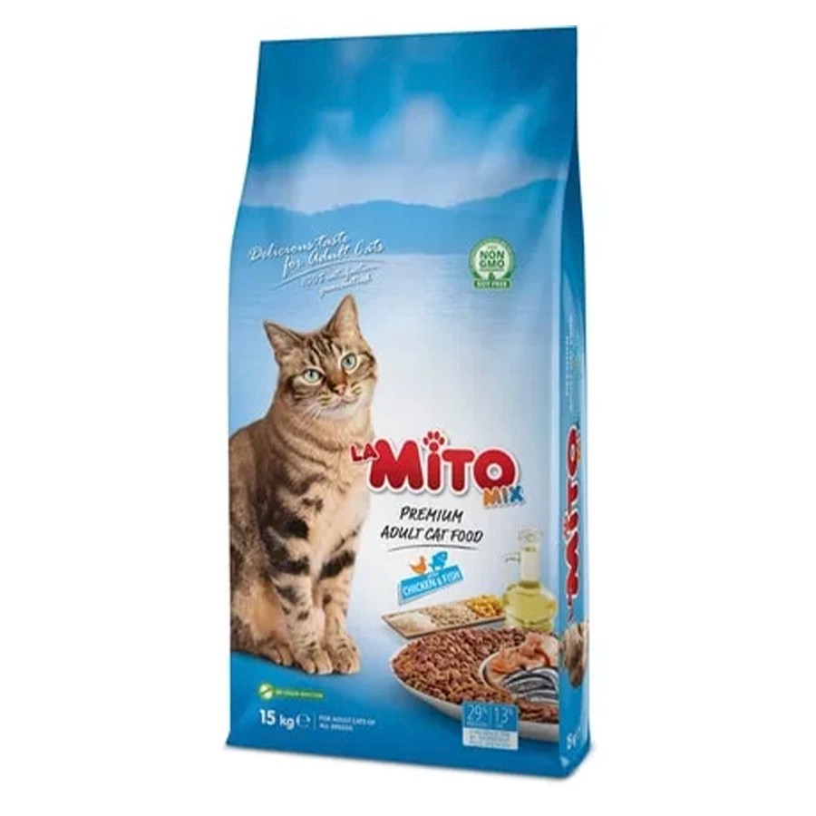 La Mito Mix Tavuklu ve Balıklı Renkli Taneli Yetişkin Kedi Maması 15 Kg