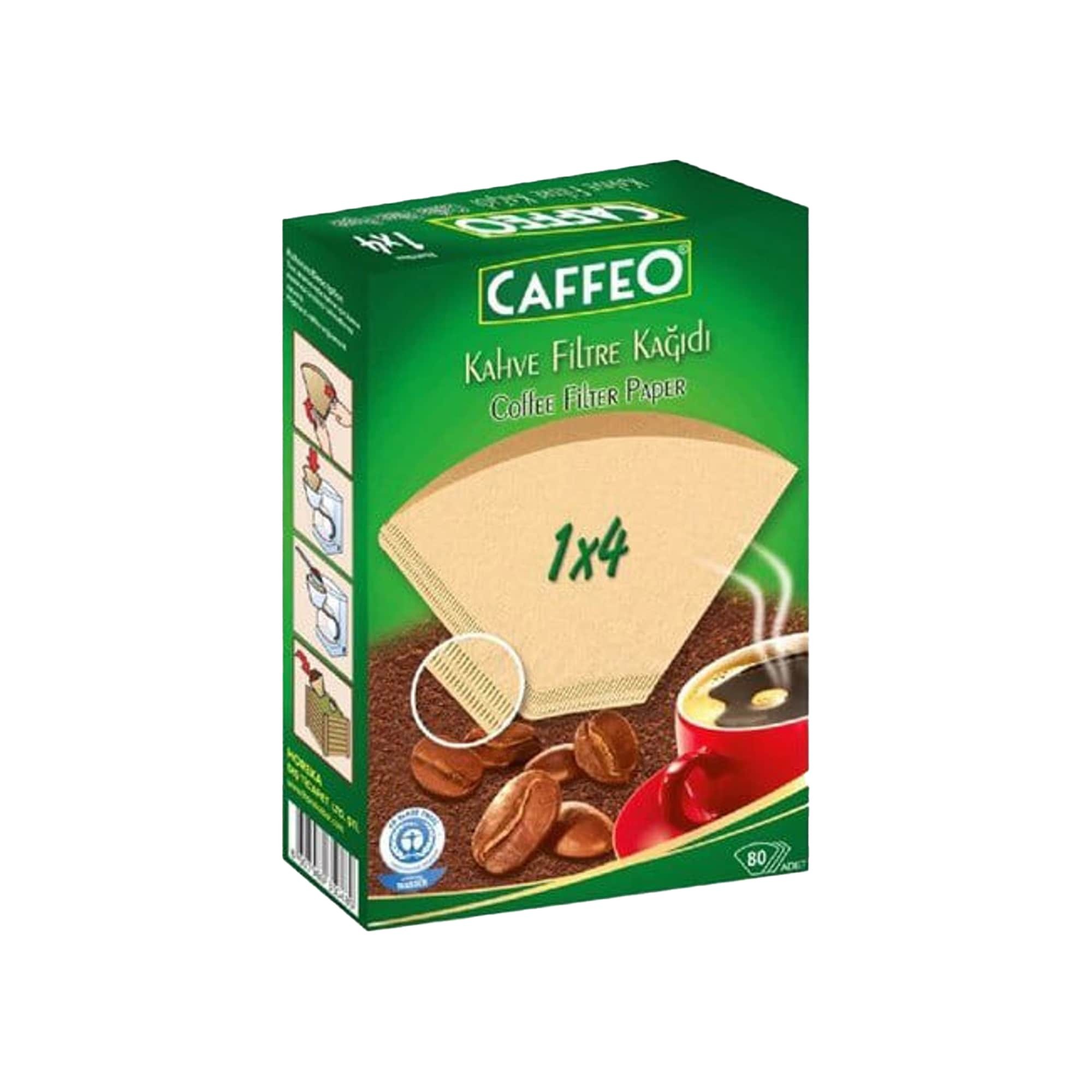 Kahve Filtre Kağıdı Caffeo 1x4 80 Adet (Doğal Kağıt)