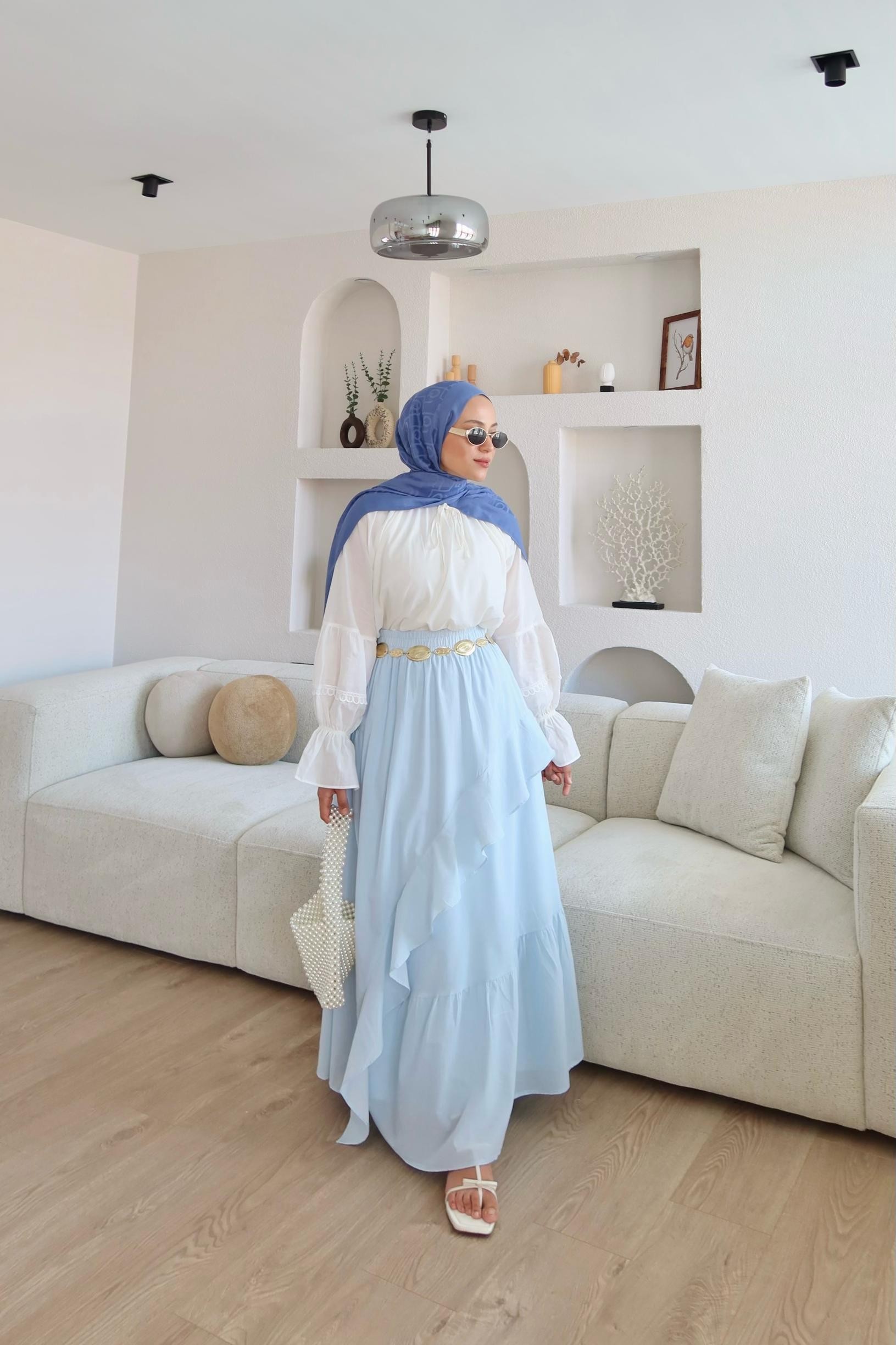 Kimberly Zıt Renkli Vual Takım Bebe Mavisi main variant image